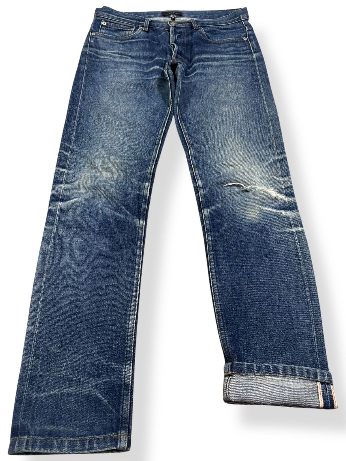 A.P.C. A.P.C Petit New Standard Selvedge Blue Wash Distressed Jeans Size US 29 - 1 Thumbnail