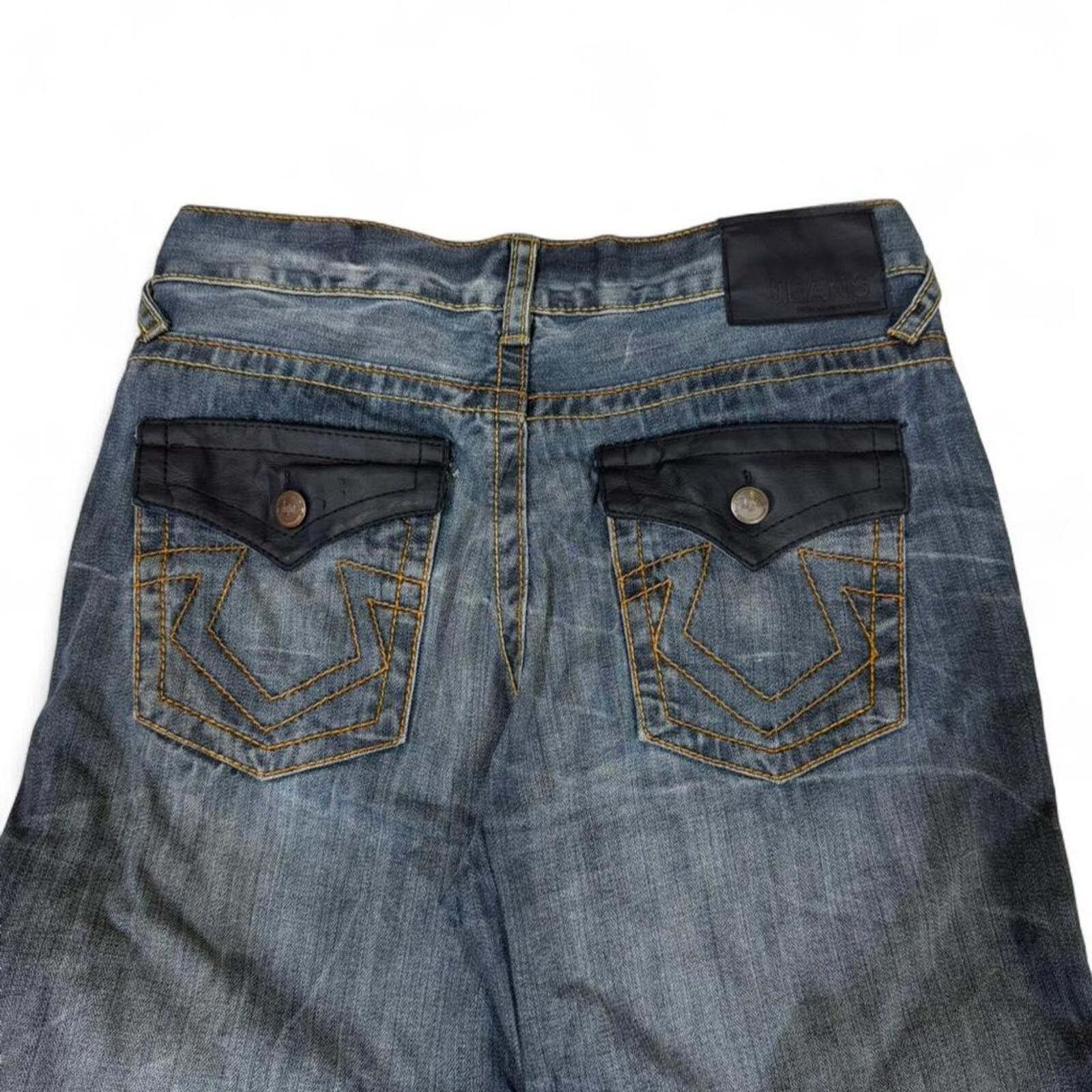 True Religion Y2K OKAY Jeans Wear Blue Denim Jeans Flap Pocket TR Style Size 34" / US 12 / IT 48 - 3 Thumbnail