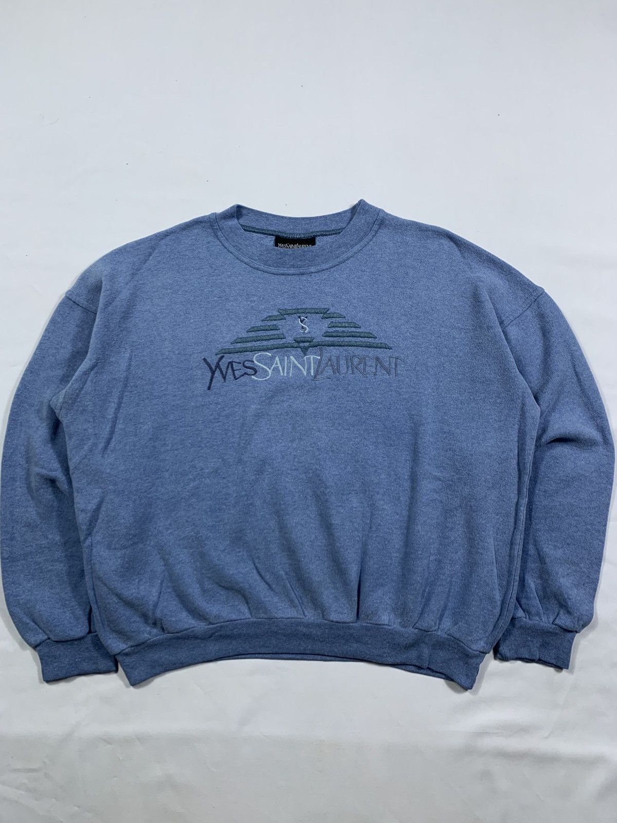 Vintage × Yves Saint Laurent Vintage YSL Logo Croppet YvesSaintLaurent Sweatshirt Size US M / EU 48-50 / 2 - 1 Thumbnail