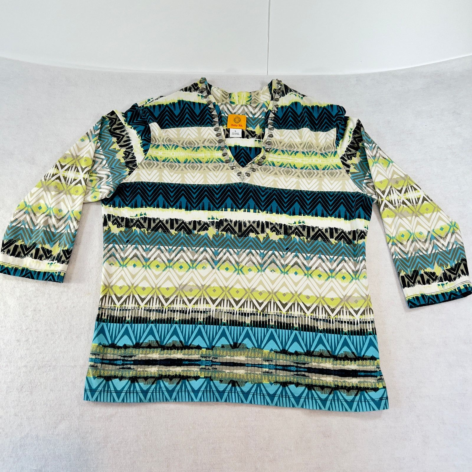 Other Scoop Neck Pull-Over Ruby Rd. Woman's L Studded Neckline Size L / US 10 / IT 46 - 1 Thumbnail