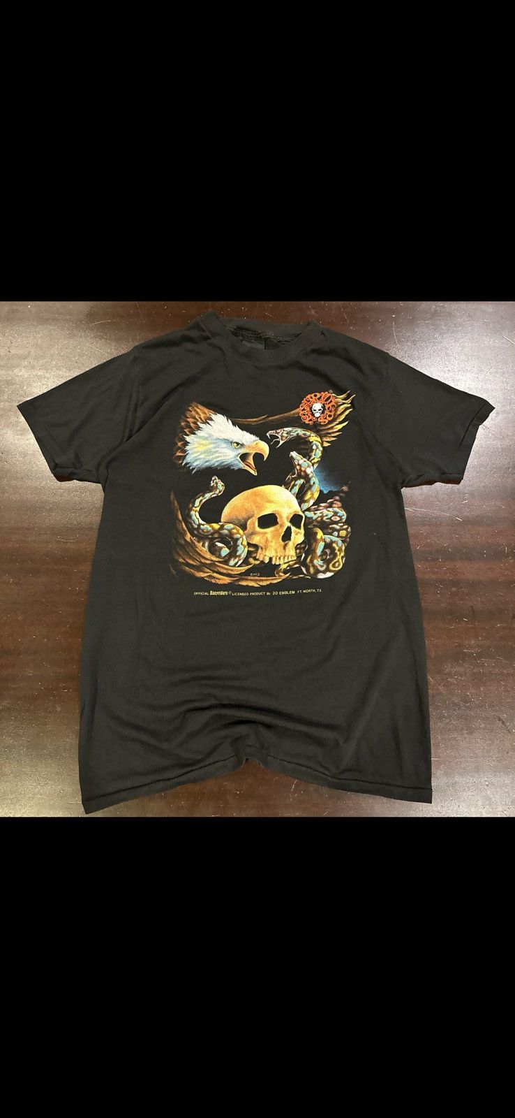 フ**様 3D EMBLEM 80s easy riders Vintage 3D emblem Easy Riders rodeo Harley davidson t shirt