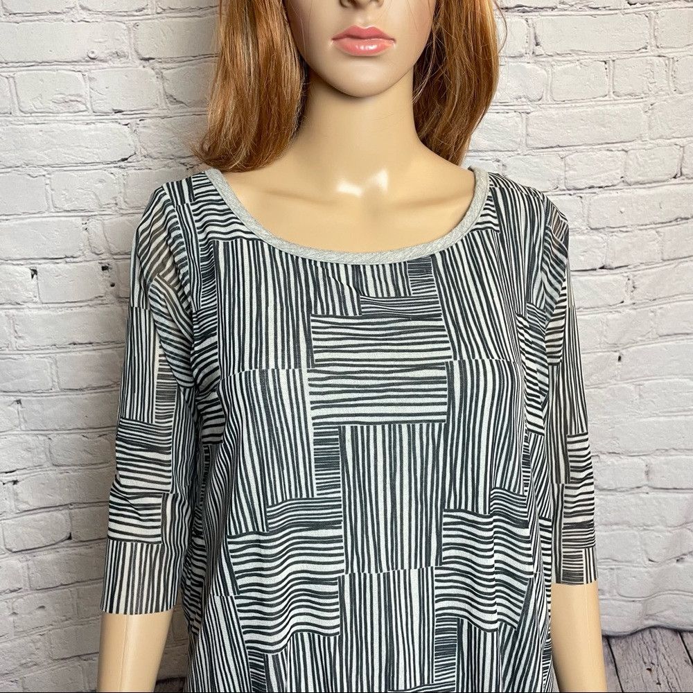 Anthropologie Anthropologie Weston Gray Black 3/4 Sleeve Layered Top Size Size M / US 6-8 / IT 42-44 - 2 Thumbnail