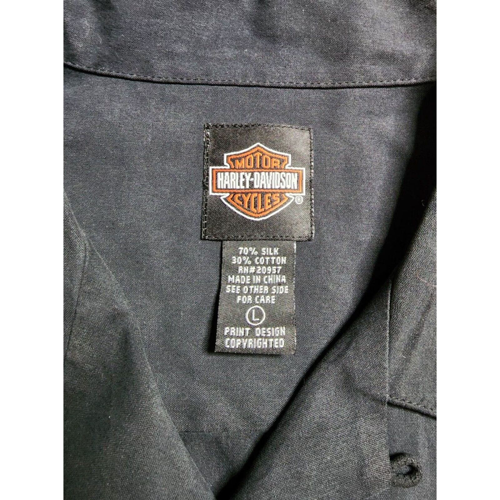 Harley Davidson Harley-Davidson Christmas Santa Panelback Shirt Large Black Embroidered Mens Size US L / EU 52-54 / 3 - 3 Thumbnail