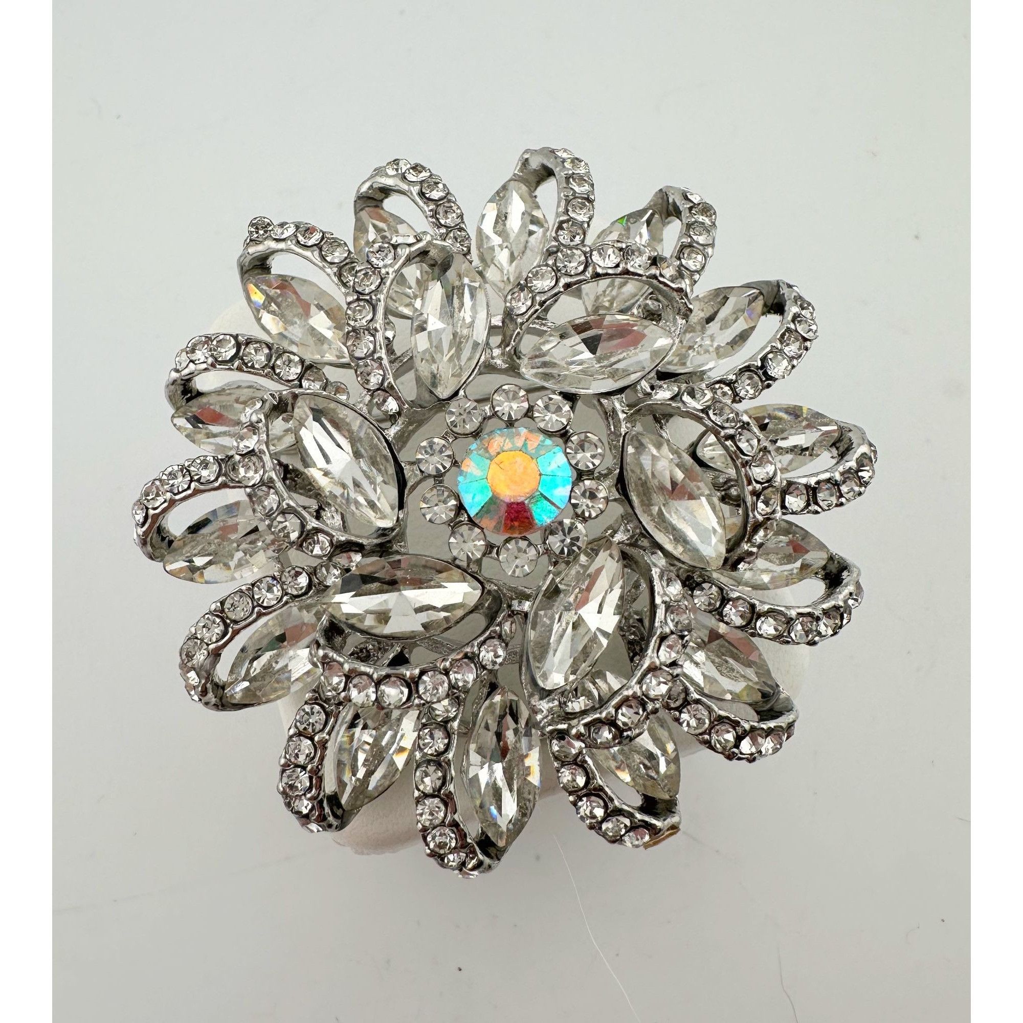 Other Beautiful Rhinestone Floral Swirl Brooch Size ONE SIZE - 6 Thumbnail