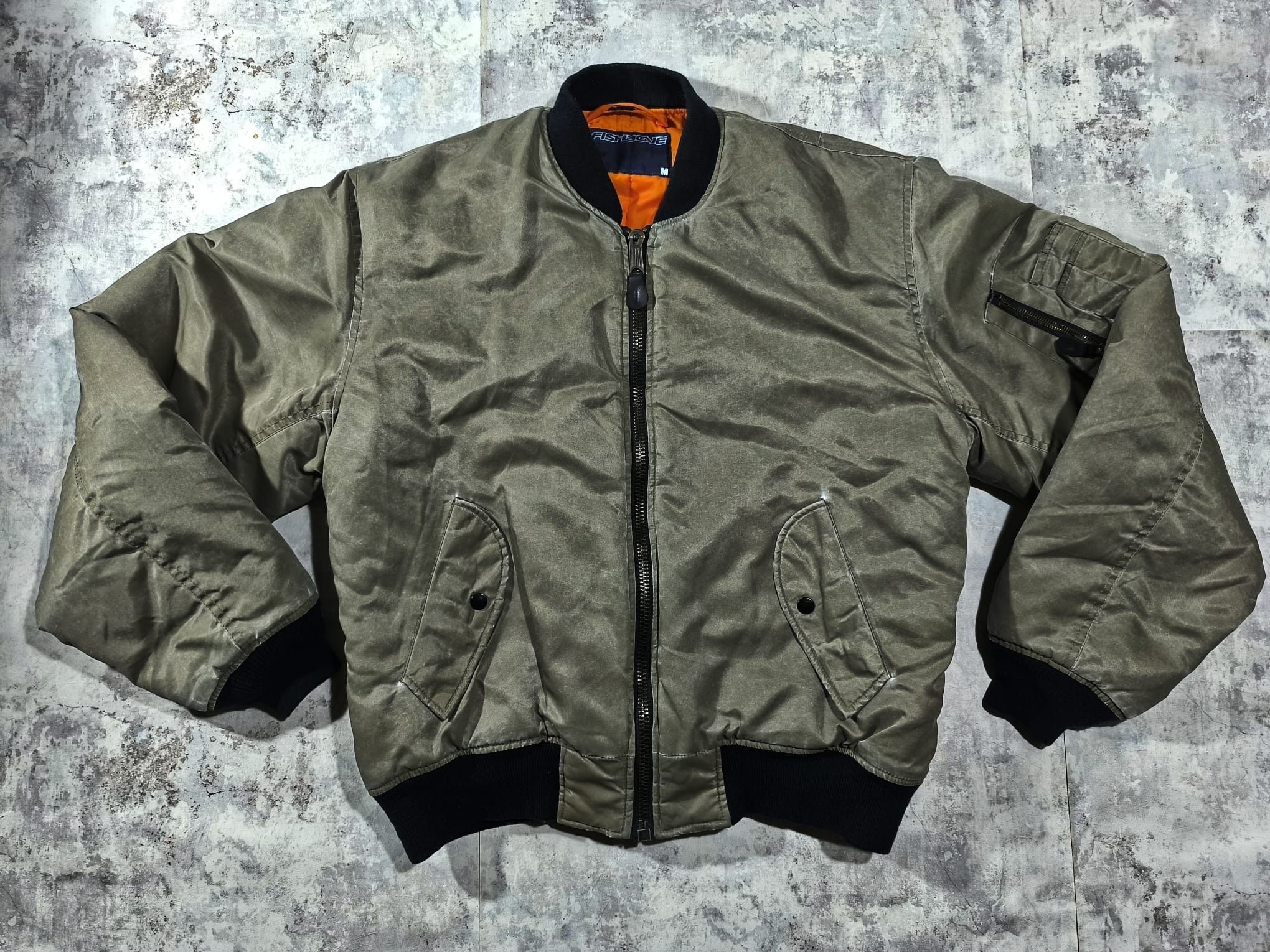 Vintage Industrial Textured Fishbone 00s Bomber Jacket Demna Gvsalia Size US L / EU 52-54 / 3 - 3 Thumbnail
