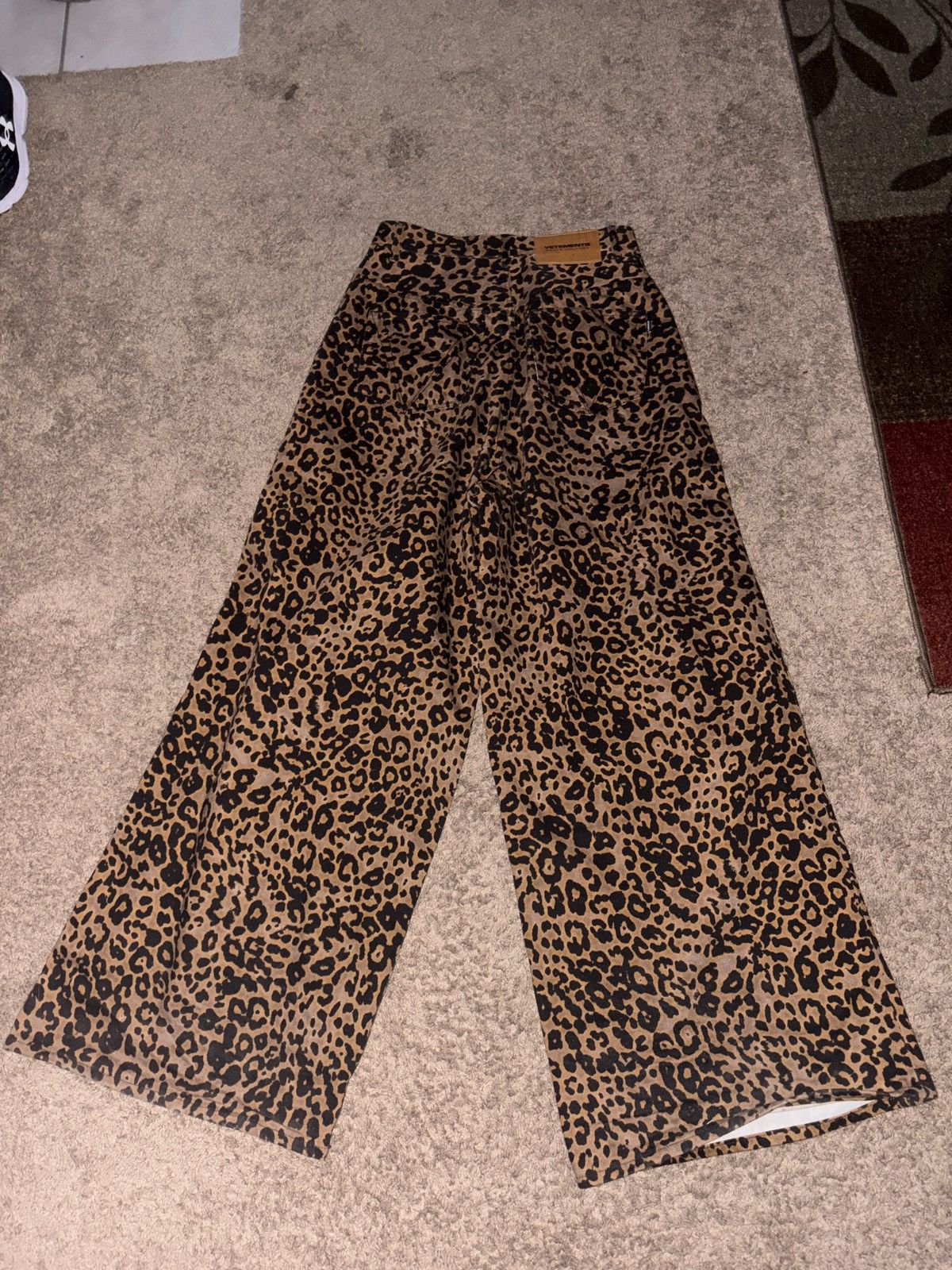 Designer × Vetements Vetements Wide Leg Leopard Print Demin Size US 31 - 2 Thumbnail