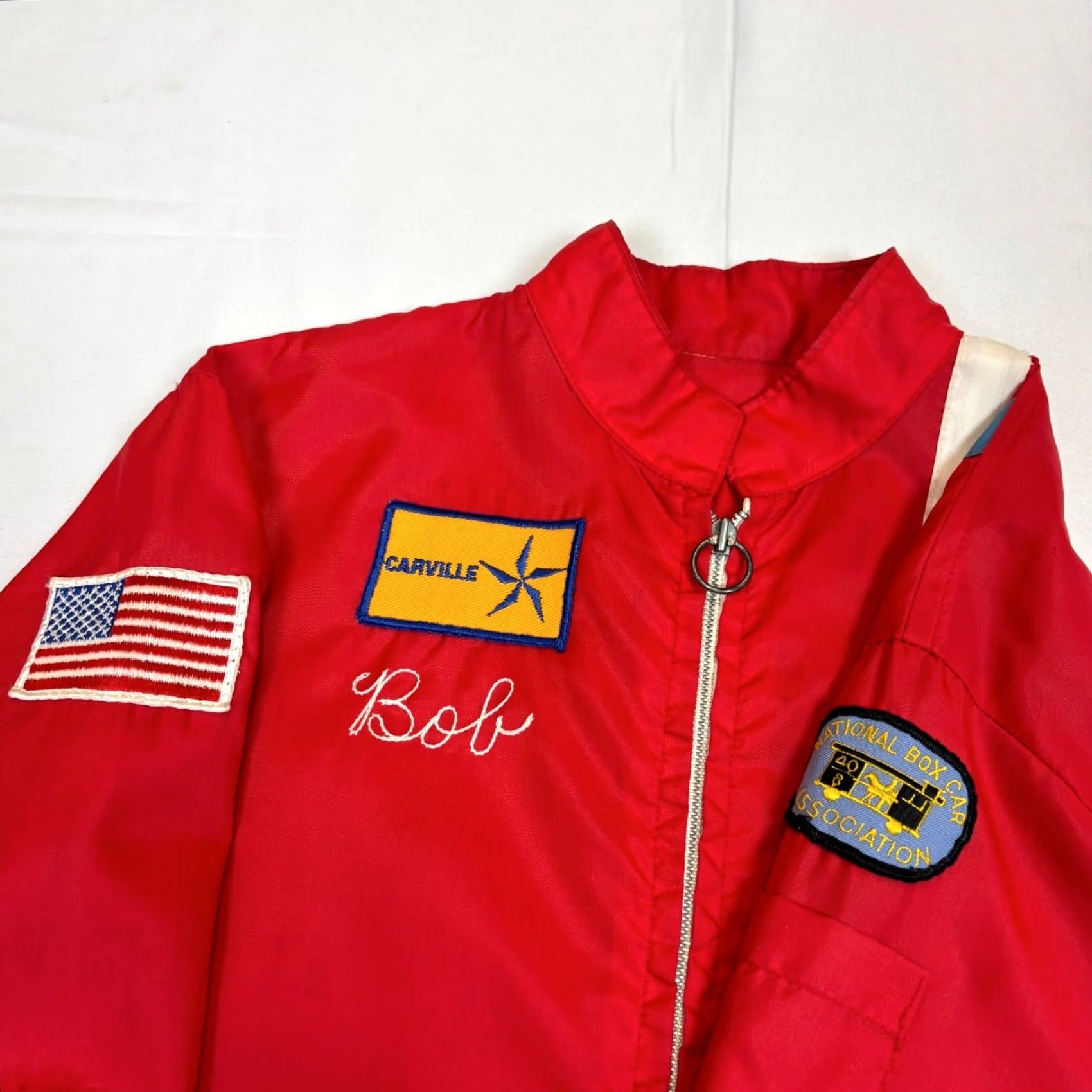 Vintage VINTAGE NBCA Jacket Windbreaker Zip Racing Chain Stitch Men's L 206 Omaha Vet Red Size US L / EU 52-54 / 3 - 4 Thumbnail
