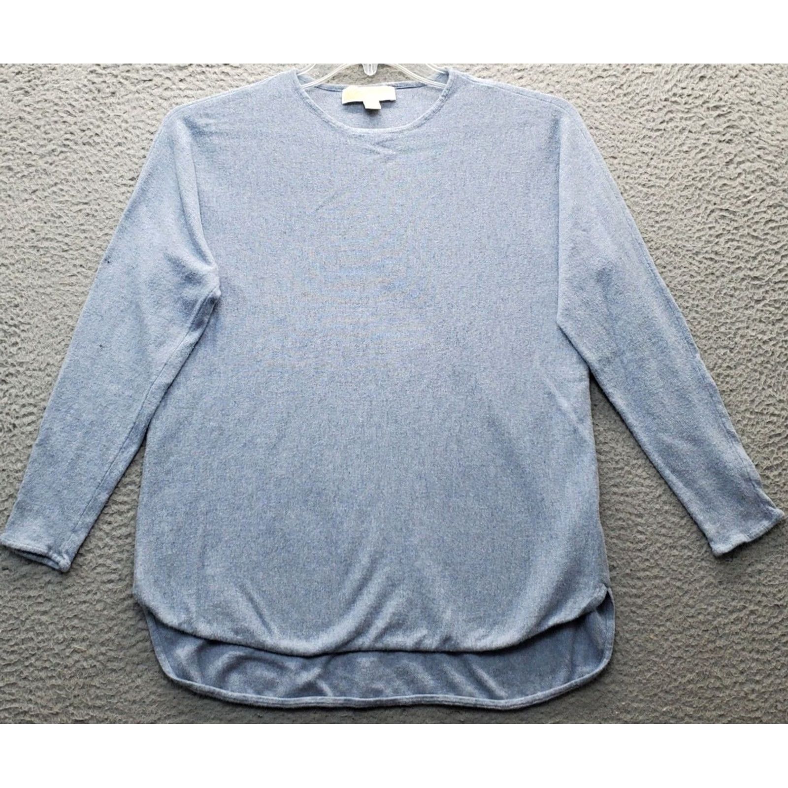 Michael Kors Nike Michael Kors Knit Top: Womens Size M Blue Long Sleeve Pullover High Low Casual Shirt Size M / US 6-8 / IT 42-44 - 2 Thumbnail