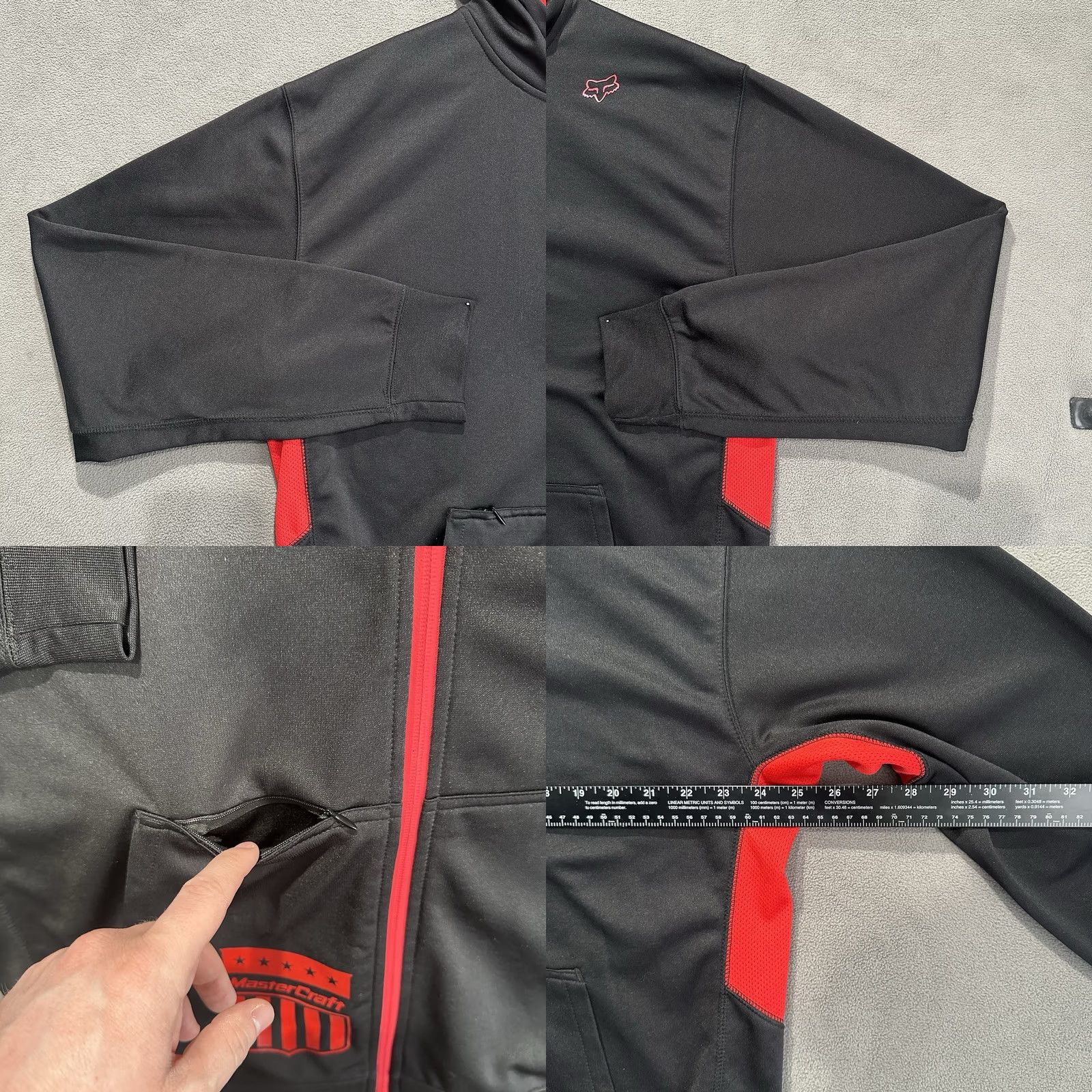 Fox Racing Fox Racing Hoodie XL Black Red Full Zip Mastercraft Hooded Outdoor EUC Mens Size US XL / EU 56 / 4 - 9 Thumbnail