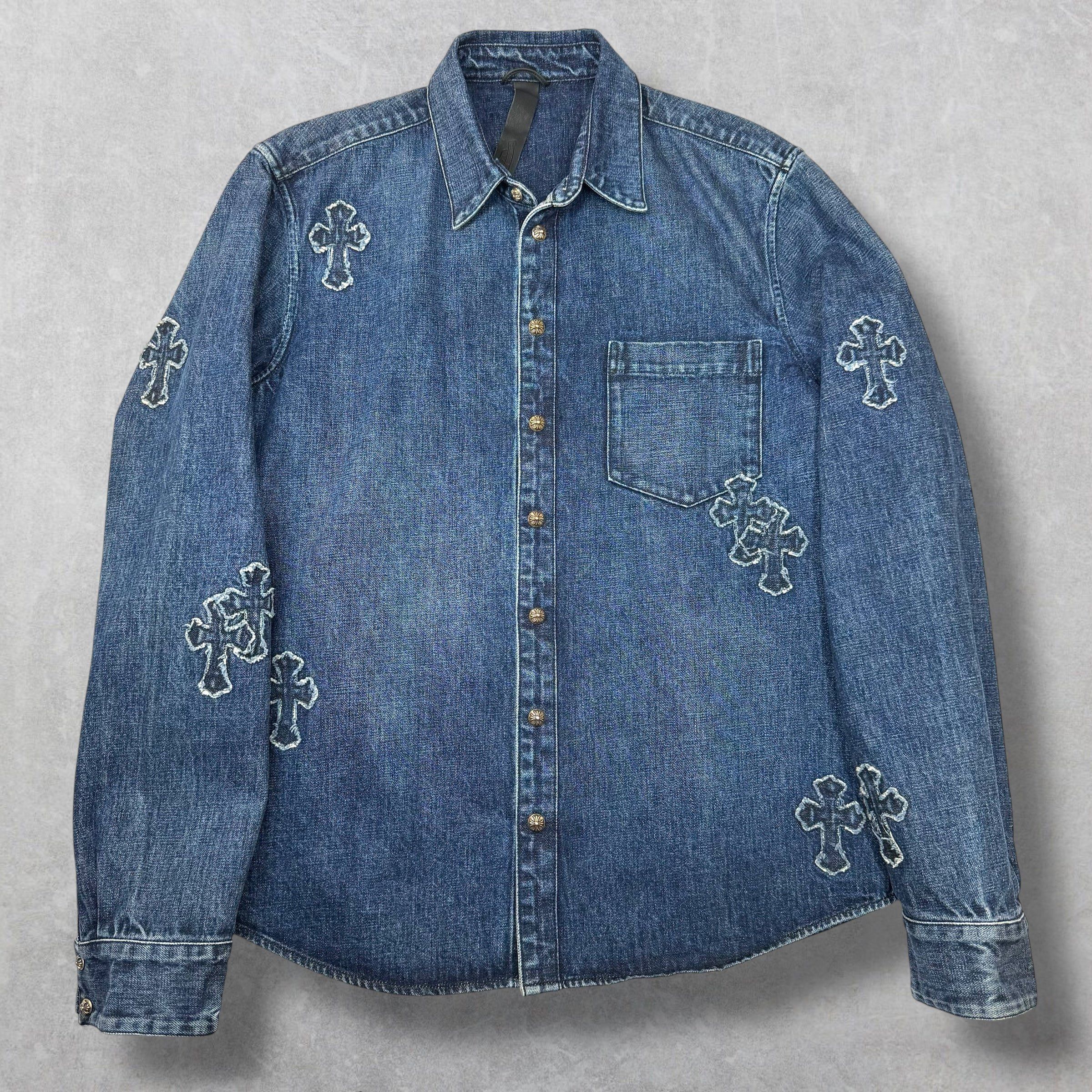 Chrome Hearts Chrome Hearts Denim Cross Patch Shirt XL Size US XL / EU 56 / 4 - 1 Thumbnail