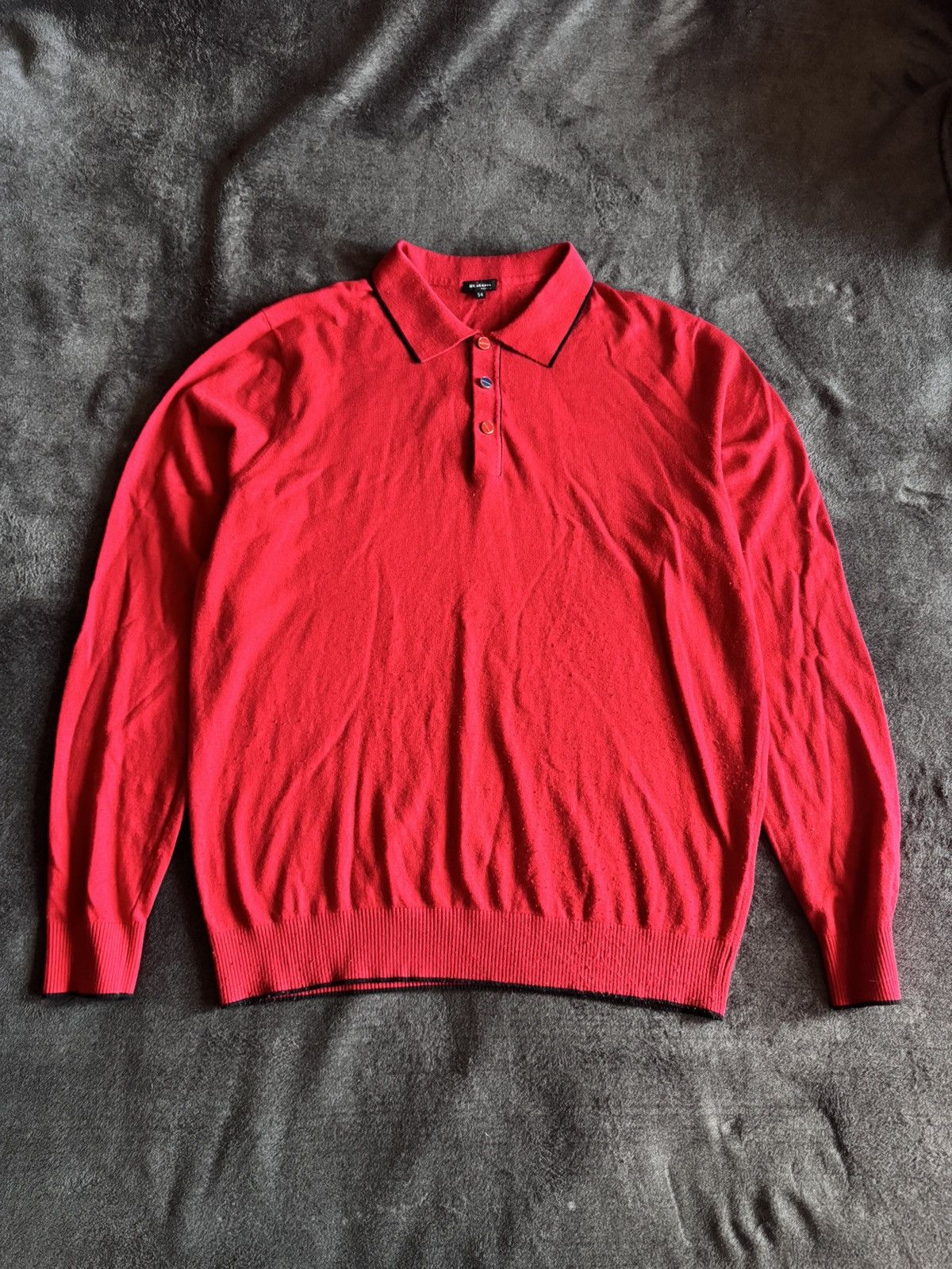 Kiton Kiton mens polo long sleeve wool red Size US XL / EU 56 / 4 - 1 Thumbnail