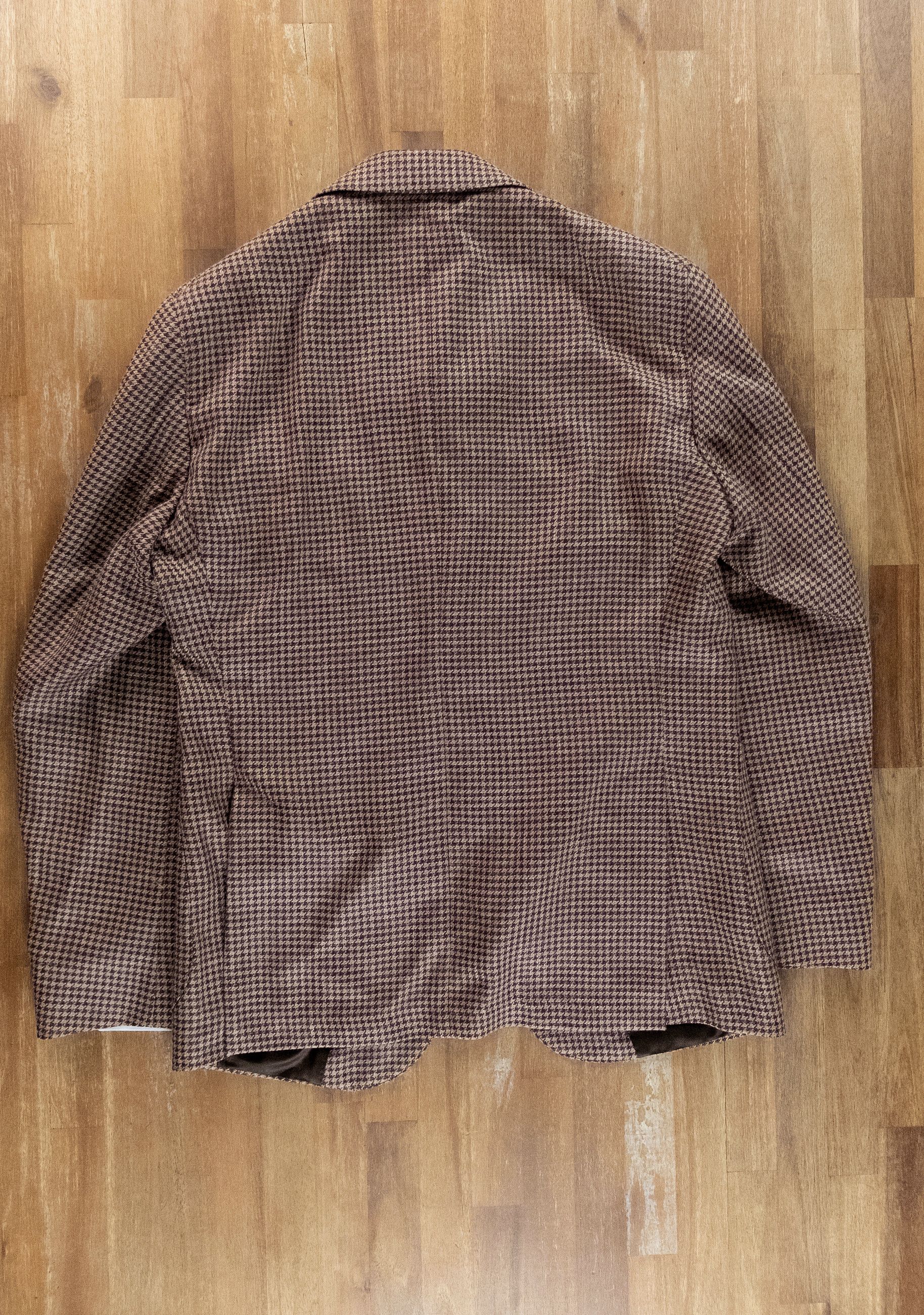 Luigi Bianchi LUIGI BIANCHI brown wool silk linen houndstooth sportcoat Size 40R - 9 Thumbnail