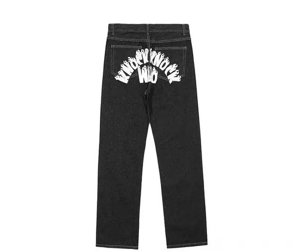 VIBE Black retro street hip hop printed loose straight jeans Size US 30 / EU 46 - 6 Thumbnail