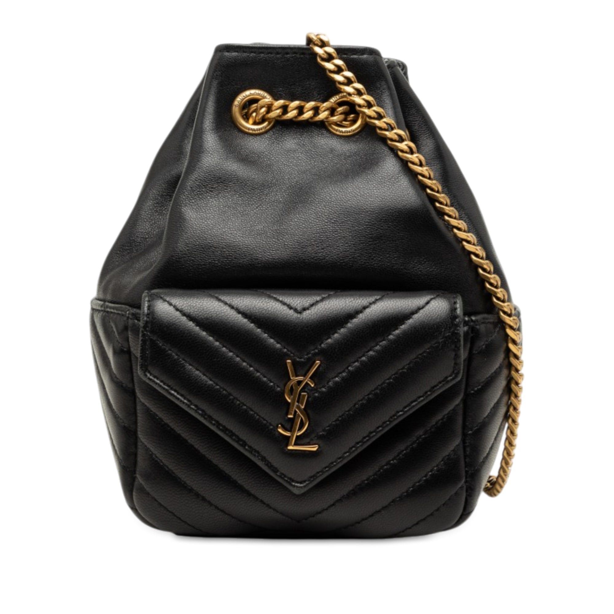 Saint Laurent Paris Chevron Lambskin Joe Bucket Bag Size ONE SIZE - 1 Thumbnail