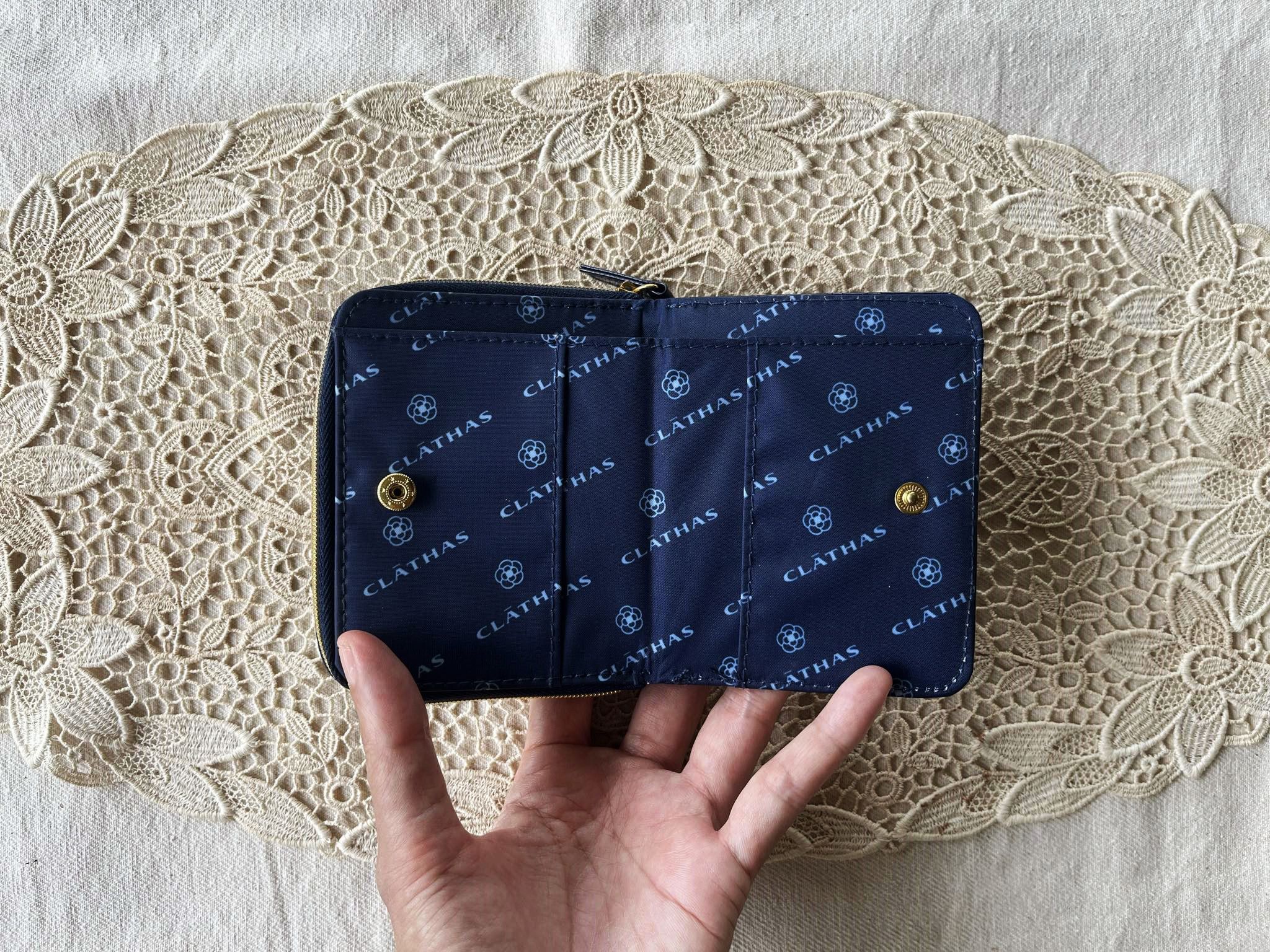 Japanese Brand CLATHAS (Japanese Brand) Faux Patent Leather embossed wallet Size ONE SIZE - 5 Thumbnail
