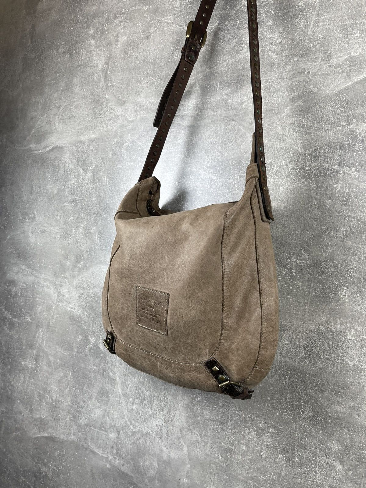 Vintage Montini Italian Beige Leather Avant Garde Shoulder Tote Bag Size ONE SIZE - 3 Thumbnail