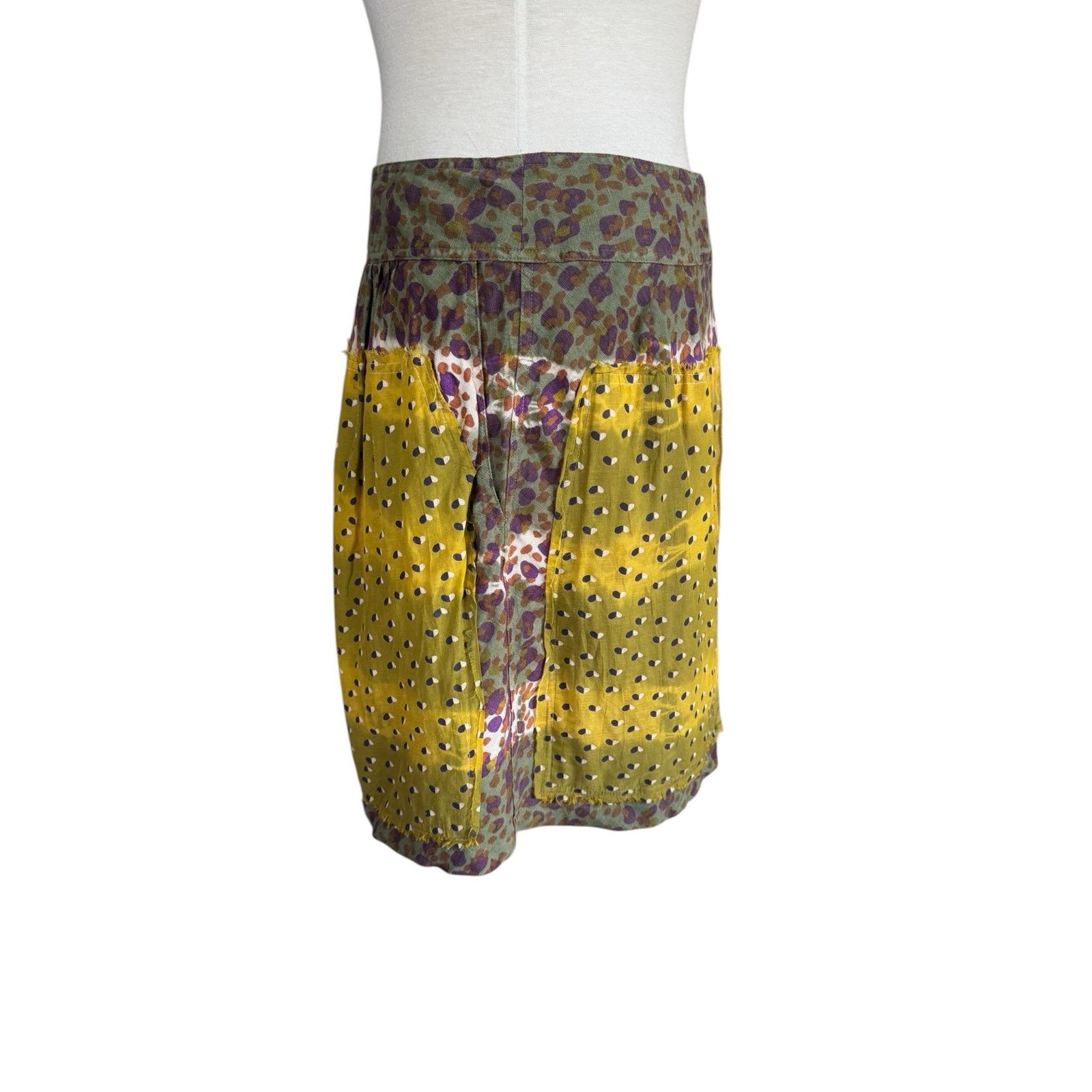 Gregory GREGORY PARKINSON Multicolor Linen Batik Patchwork Skirt 10 Size 32" / US 10 / IT 46 - 2 Thumbnail
