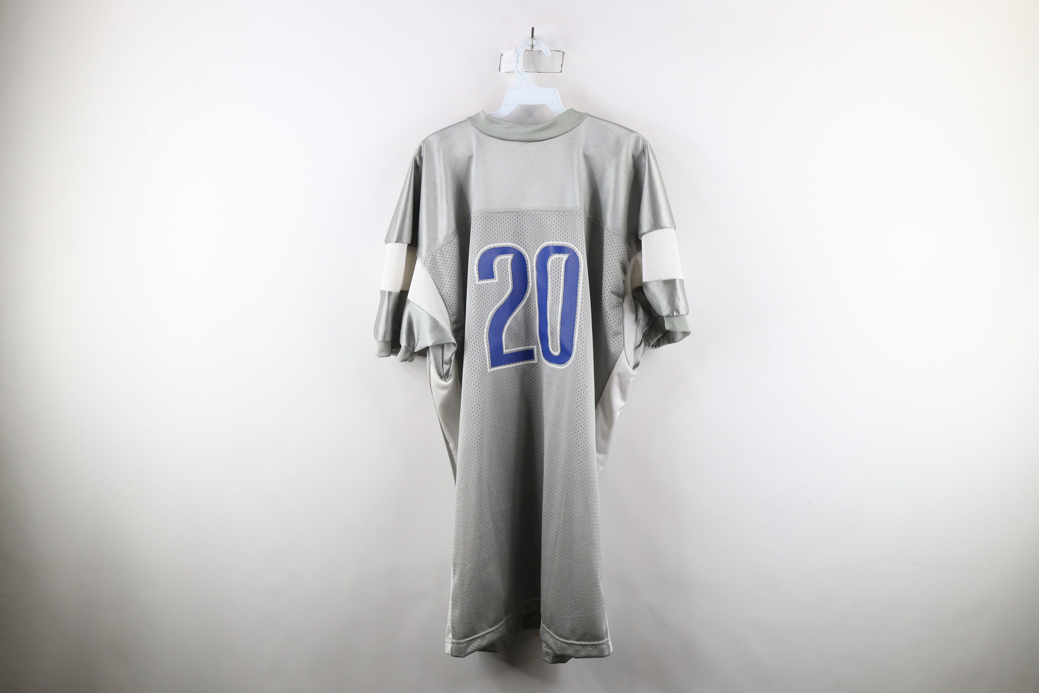 Vintage Vintage 90s Sanders Detroit Lions Football Jersey Silver #20 Size US XL / EU 56 / 4 - 12 Thumbnail