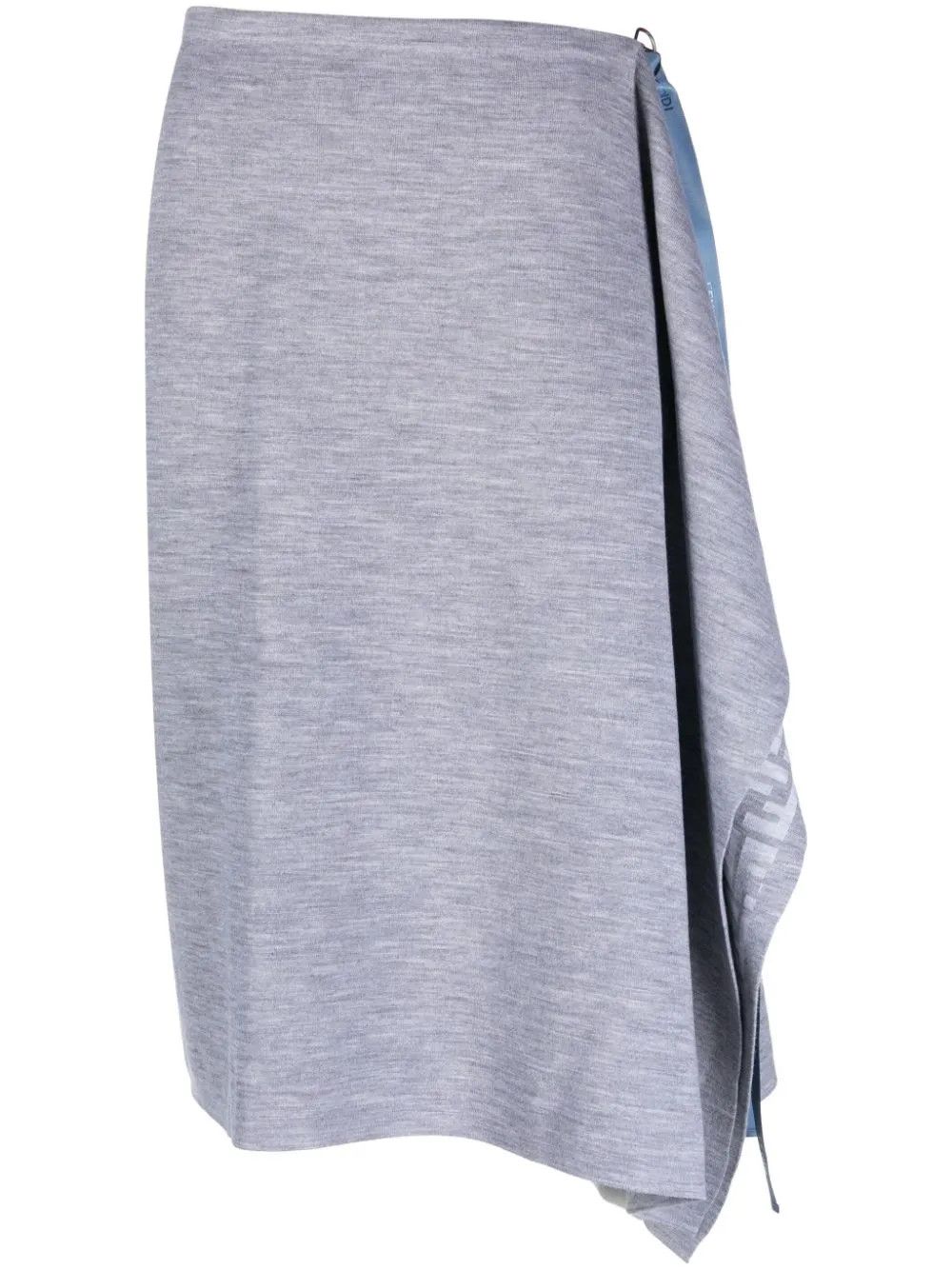 Fendi o1y0925 Midi Skirt in Gray Size 30" / US 8 / IT 44 - 1 Thumbnail