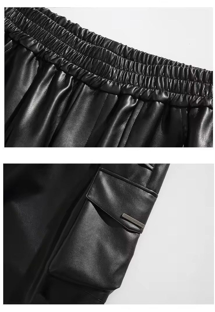 Japanese Brand × Leather Men Elastic Waist Mopping Trousers Size US 30 / EU 46 - 9 Thumbnail