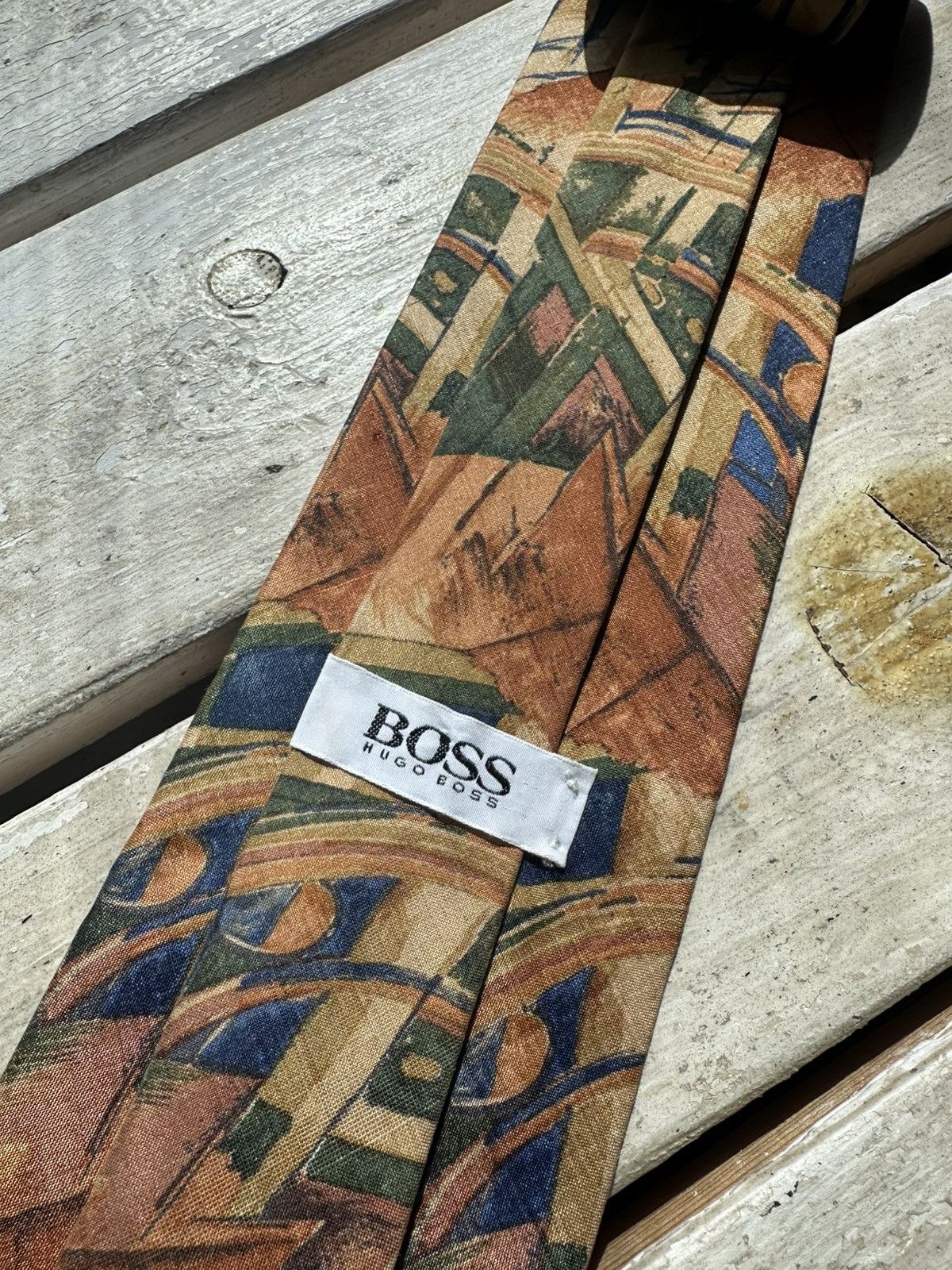 Designer × Hugo Boss 🚨RARE Hugo Boss Tie old money style Burgundy luxury monogram Size ONE SIZE - 3 Thumbnail