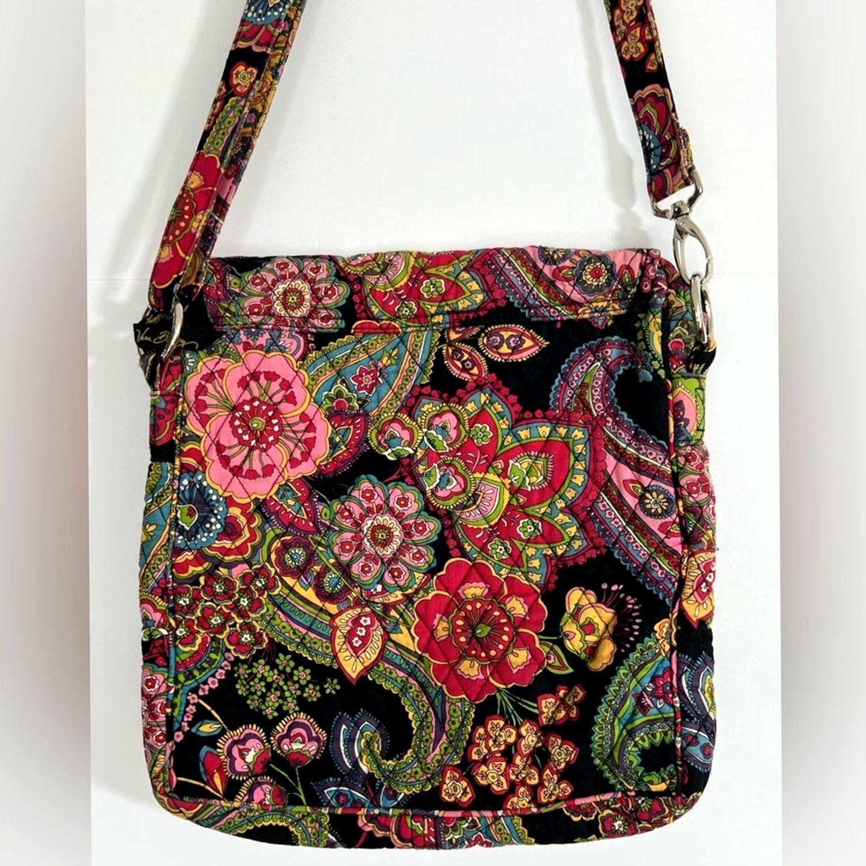 Vera Bradley Vera Bradley Purse Crossbody Retired Symphony In Hue Paisley Black Cotton Women's Size ONE SIZE - 4 Thumbnail