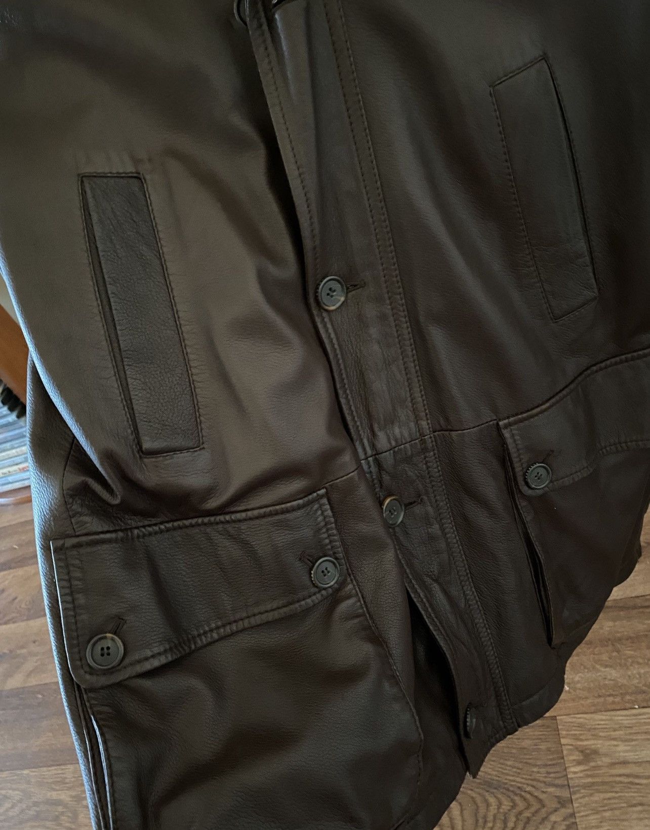 Burberry Burberry Black Leather Jacket Size US L / EU 52-54 / 3 - 2 Thumbnail