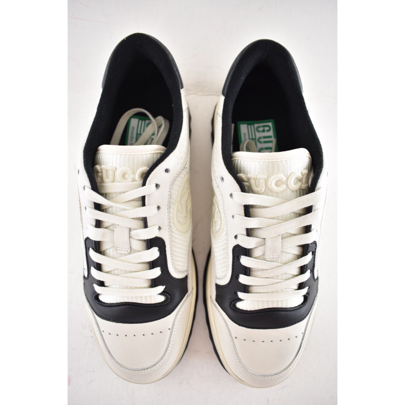 Gucci Gucci Distressed Leather GG Flat Low Top Trainer Sneaker 37 Size US 7 / IT 37 - 13 Thumbnail