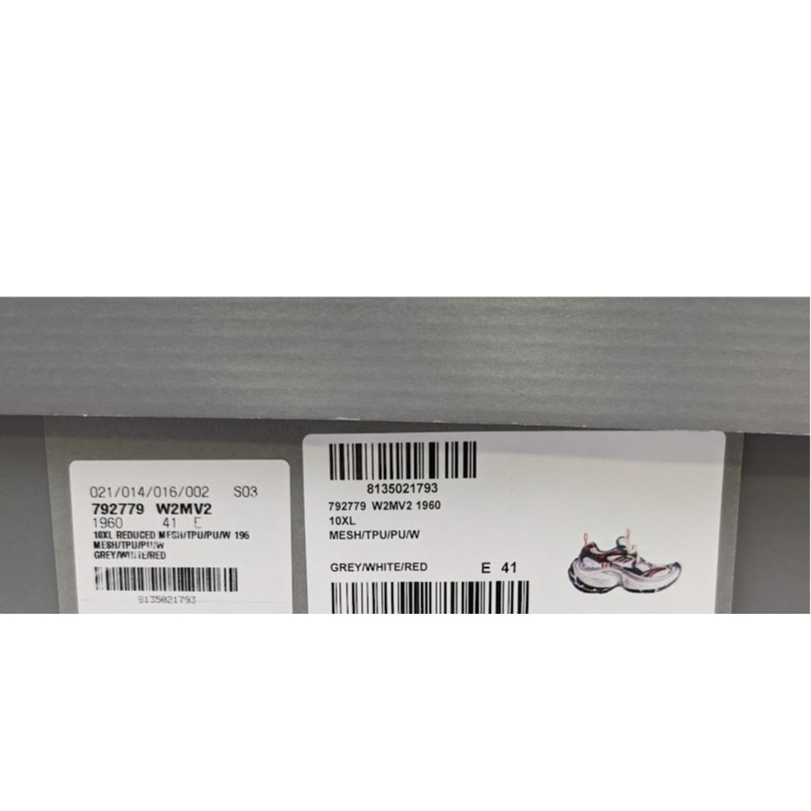 Balenciaga o1rshd1 10XL Sneakers Mesh in Grey/White/Red 41 Size US 8 / EU 41 - 17 Thumbnail