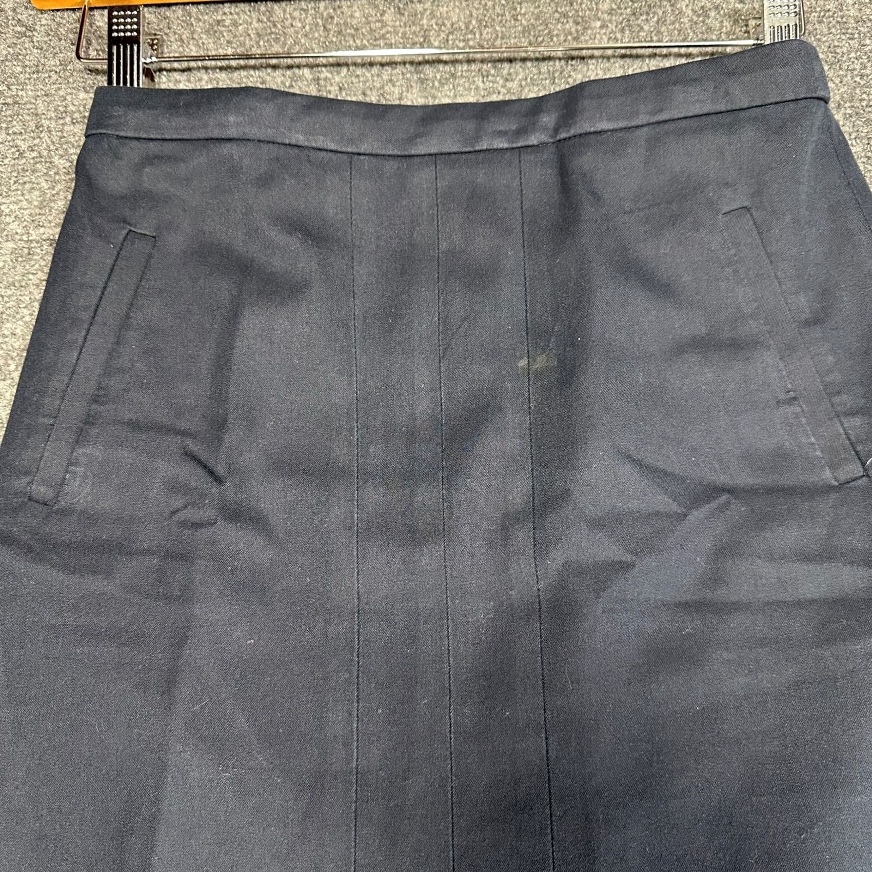 J.Crew J.CREW Skirt Womens 0 A-Line Cotton Blend Back Zip Lined Vent Blue Size 25" / US 0 / IT 36 - 3 Thumbnail