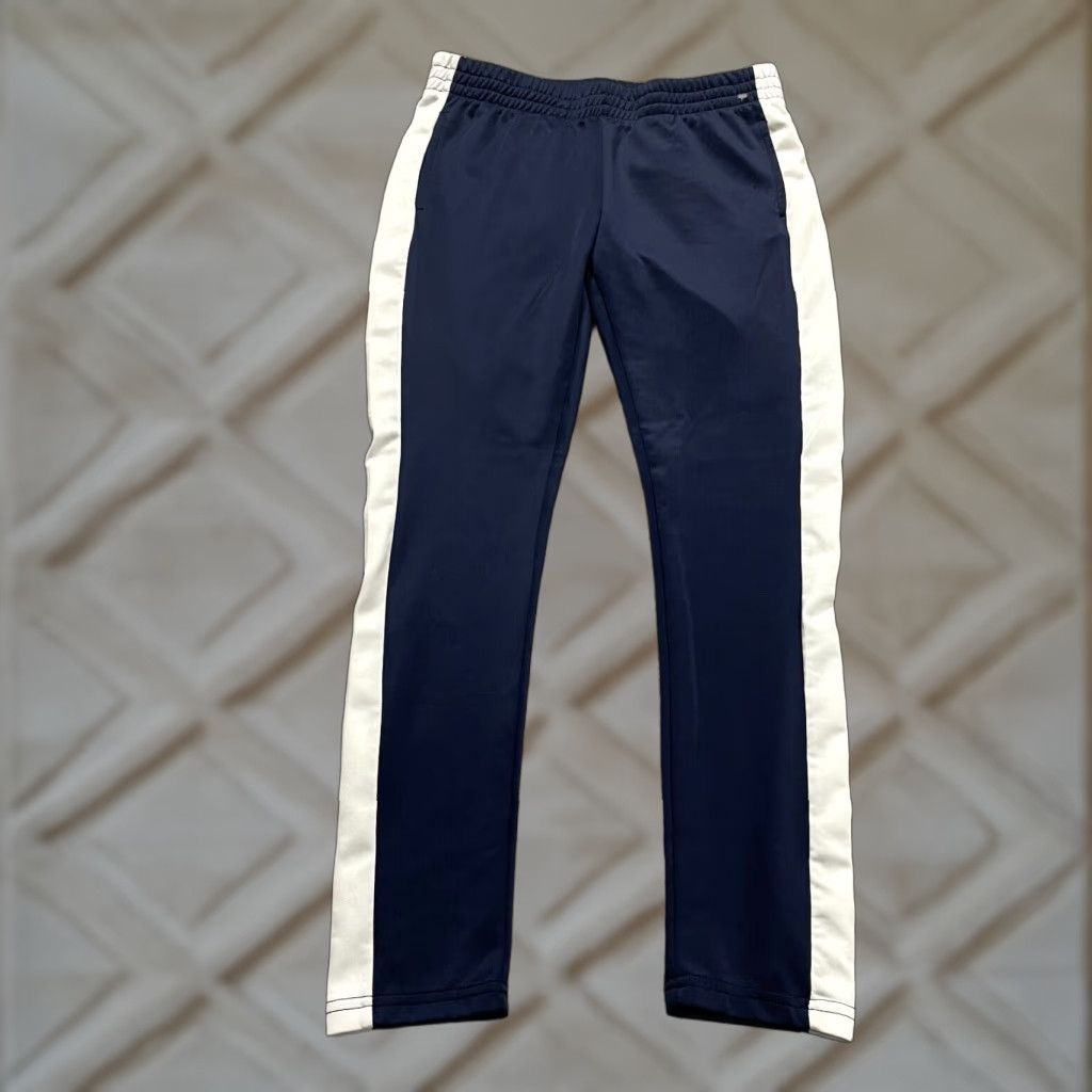 Vintage VINTAGE Royal Blue Track Pants Womens Juniors L Blue Polyester Spandex Tapered Leg Elastic 29x27 Pockets Athletic Size 36" / US 14 / IT 50 - 1 Thumbnail