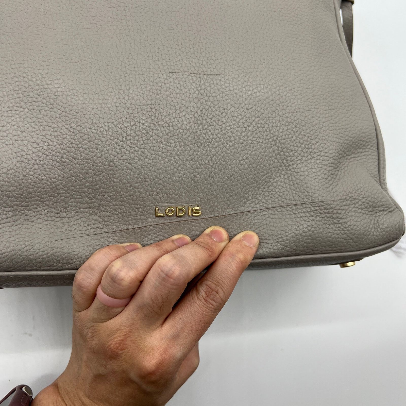 Other LODIS Womens Purse Texas Leather Grayson Shoulder Ash Gray Size ONE SIZE - 17 Thumbnail