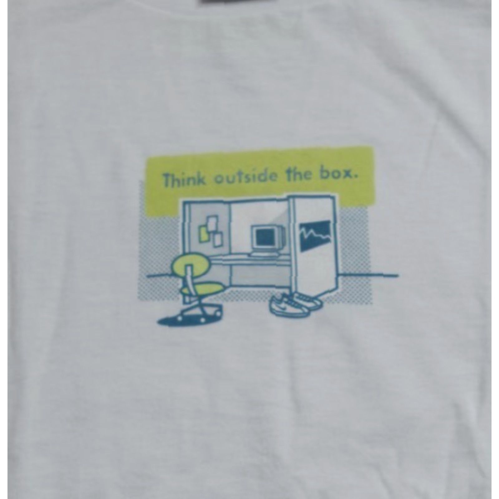 Nike VINTAGE Nike Shirt XS White Think Outside the Box Made in USA Office Humor Size US XS / EU 42 / 0 - 2 Thumbnail