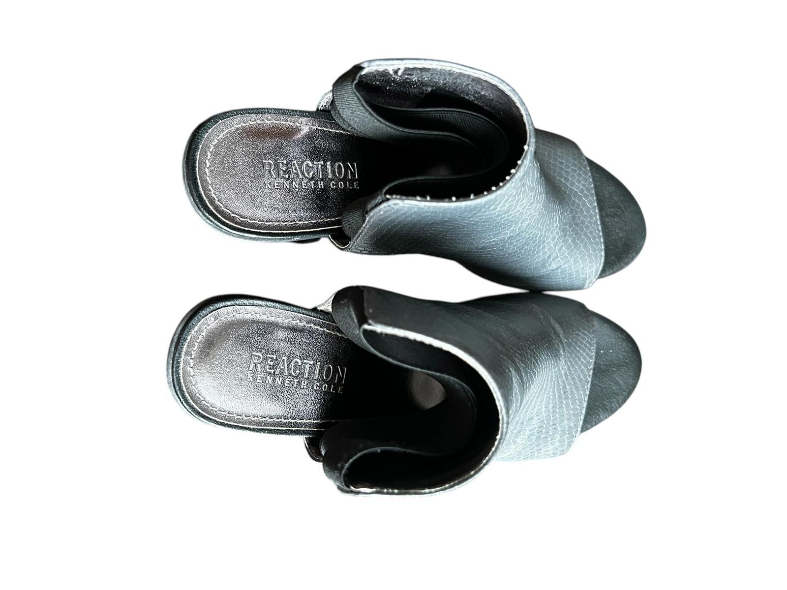 Designer Stylish Grey Open-Toe Heels Size US 6 / IT 36 - 6 Thumbnail