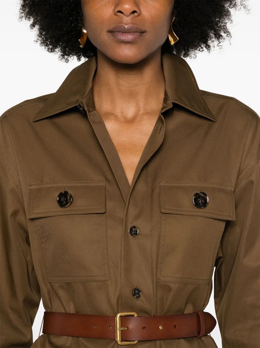 Saint Laurent Paris o1y0126 Belt Overcoat in Brown Size M / US 6-8 / IT 42-44 - 2 Thumbnail