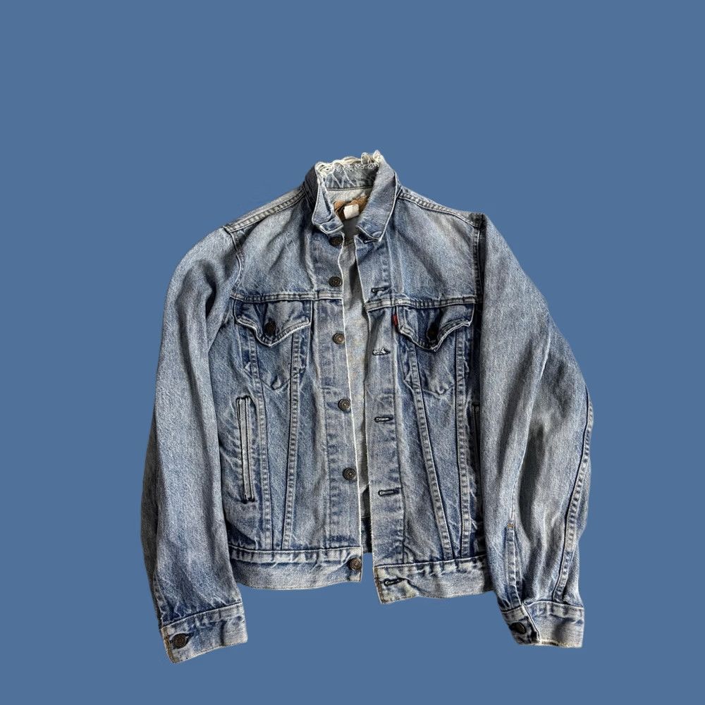Levi's VINTAGE Levi's Denim Jacket Mens 42 Blue Faded Trucker Bomber Made USA 80s Size US XS / EU 42 / 0 - 1 Thumbnail