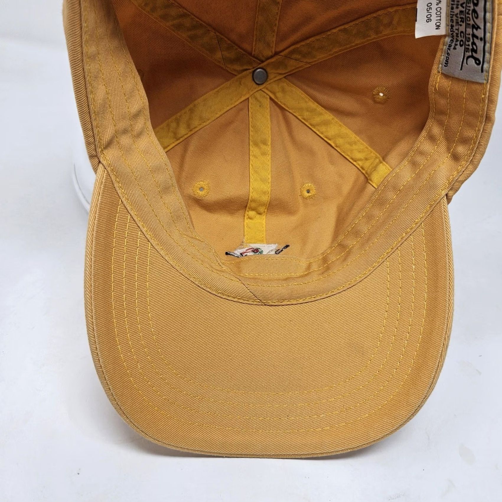 Imperial Imperial Hat Mens One Size Yellow Cap Strap Back Cotton Golf GWI Embroidered Size ONE SIZE - 6 Thumbnail
