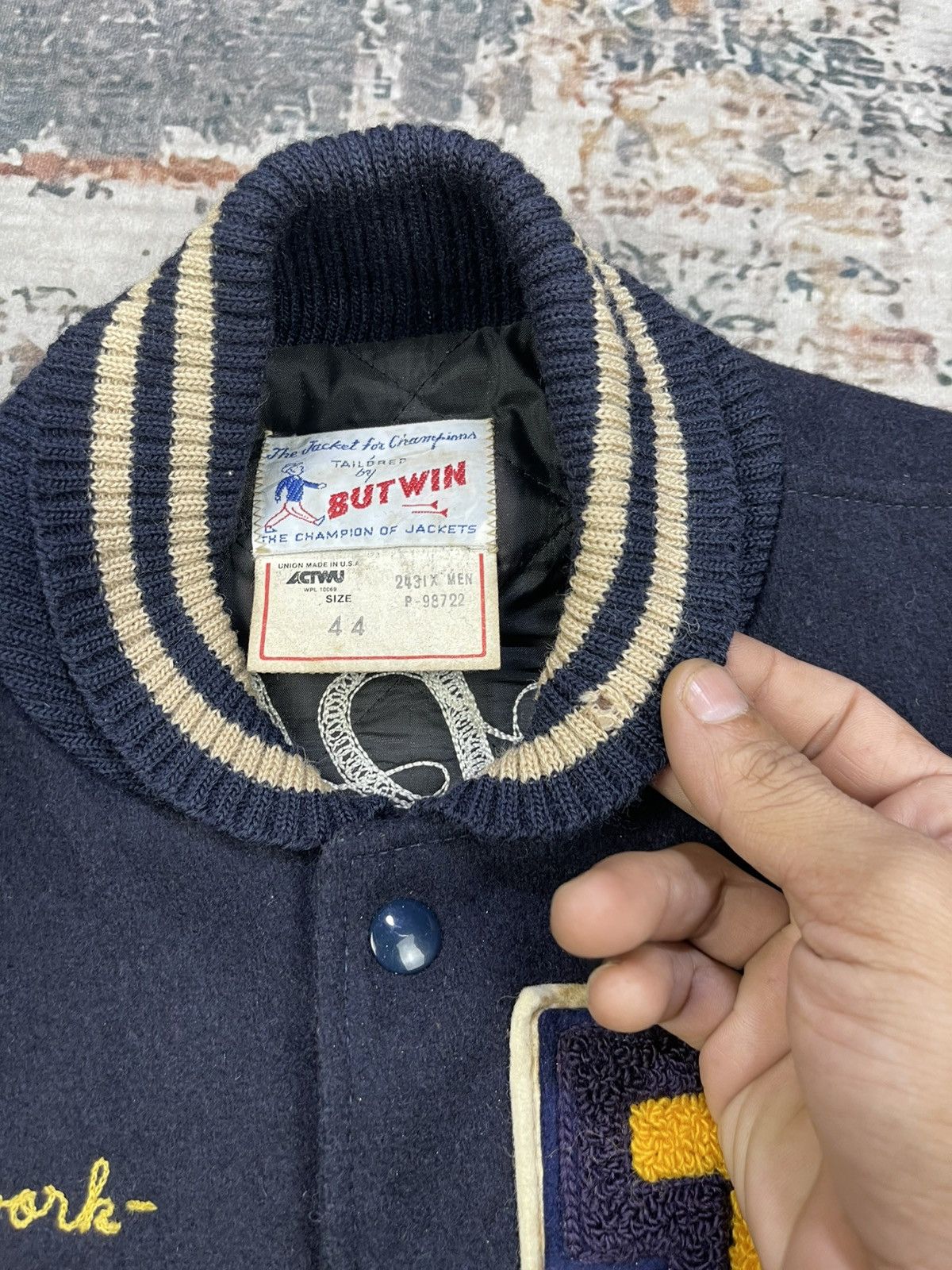 Vintage Vtg 70s Butwin “Droppers Hockey” Varsity Jacket Size US L / EU 52-54 / 3 - 16 Thumbnail