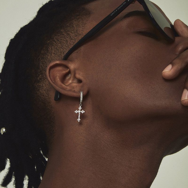 Jewelry Cross New Trend Earrings One Pairs Chrome Jewelry Size ONE SIZE - 3 Thumbnail