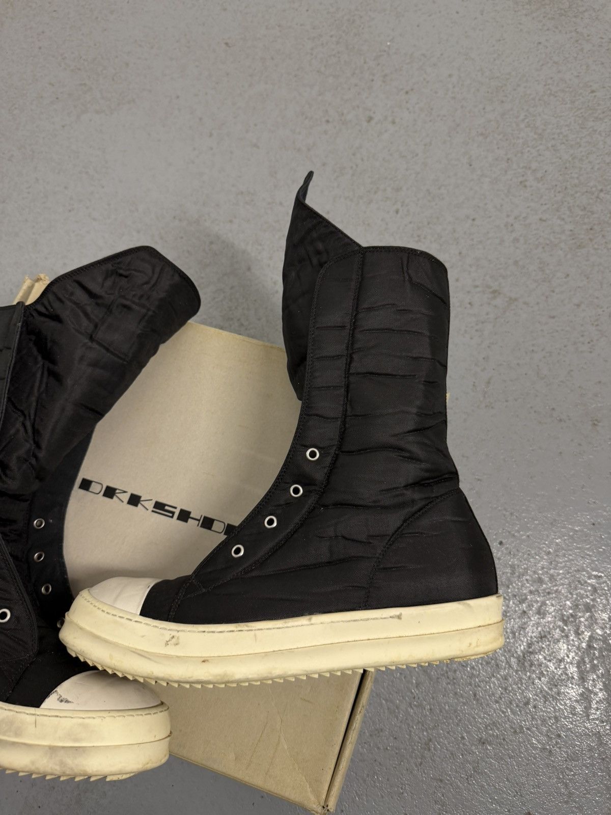 Rick Owens Drkshdw Rick Owens Drkshdw Laceless High Ramones With Box Size US 11 / EU 44 - 4 Thumbnail