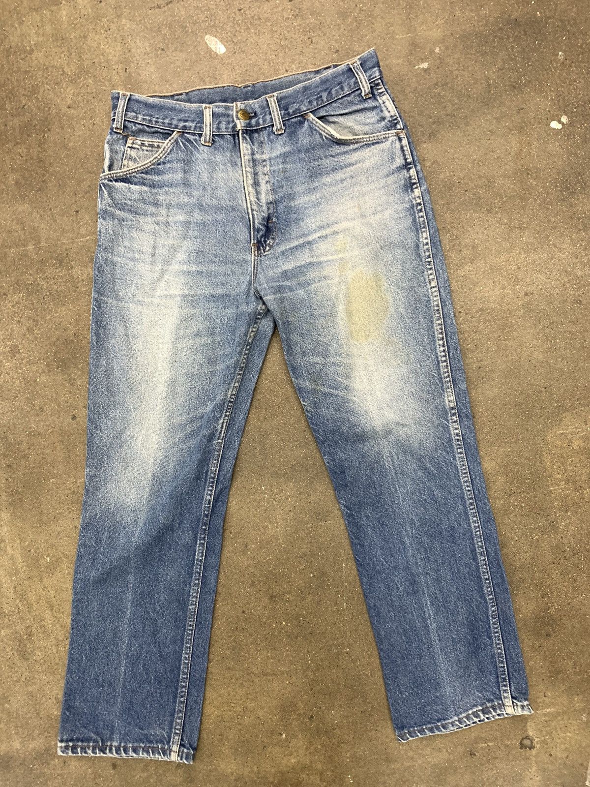 Vintage 80s Saddleking Distressed Stained Jeans