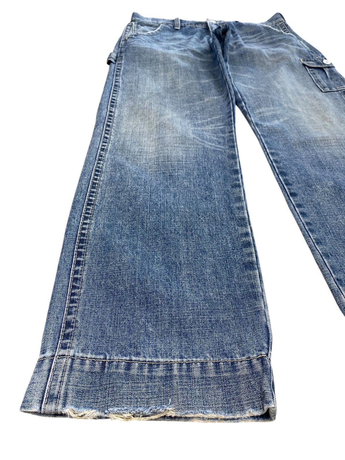 Japanese Brand Japanese Brand Acid Blue Wash Back Carpenter Baggy Jeans Size US 34 / EU 50 - 7 Thumbnail