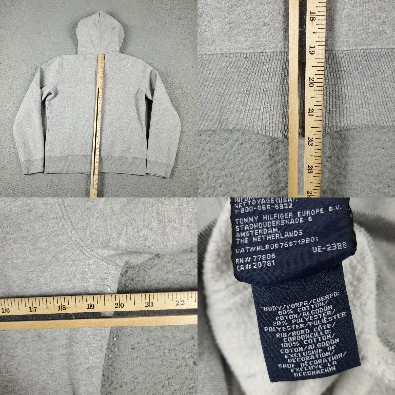 Tommy Hilfiger Tommy Hilfiger Womens Medium Gray Full Zip Hoodie Sweatshirt Size M / US 6-8 / IT 42-44 - 8 Thumbnail