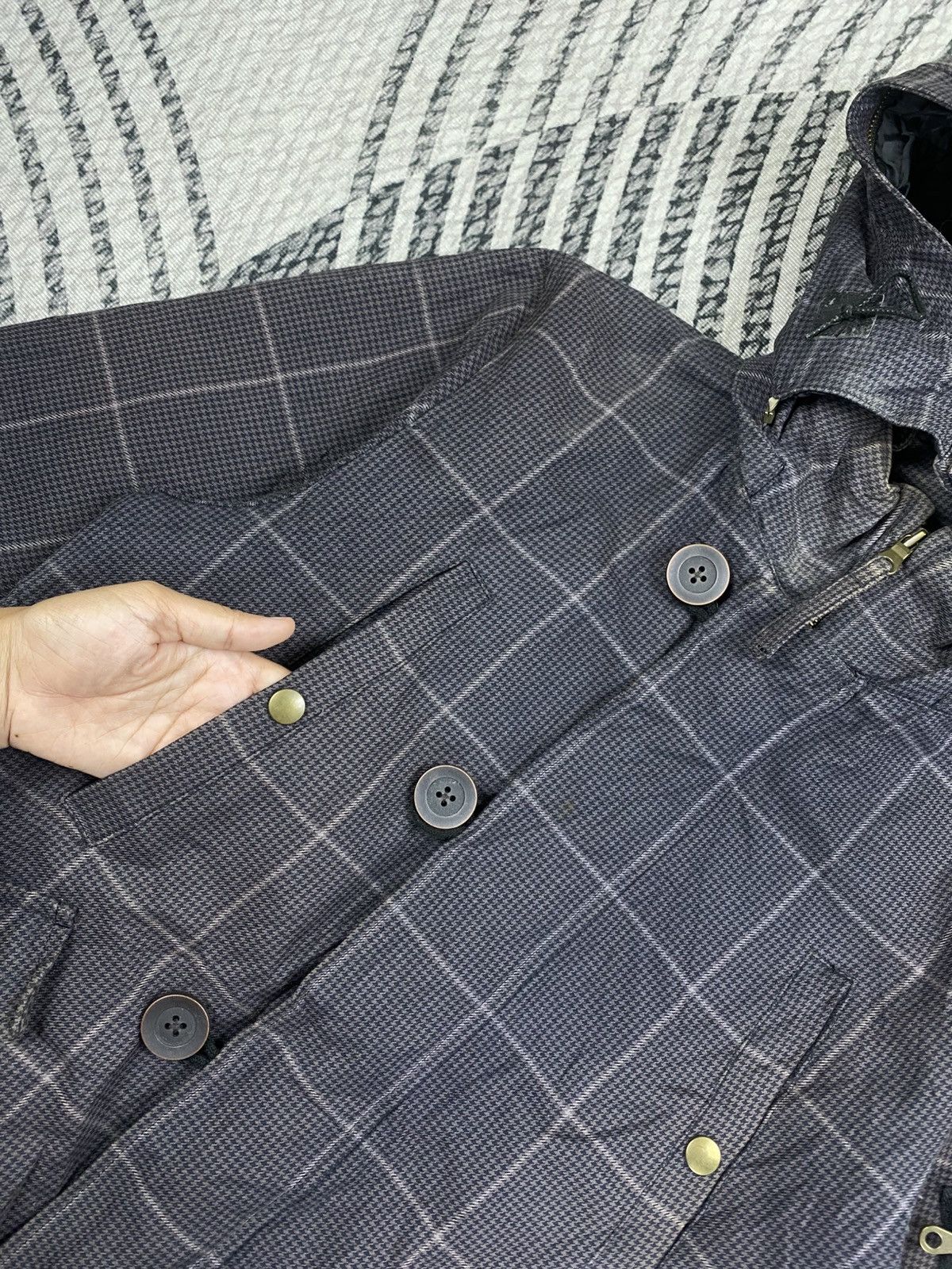 Boycott Vintage Boycott Grey Plaid Fullzip Hooded Jacket Size US M / EU 48-50 / 2 - 9 Thumbnail