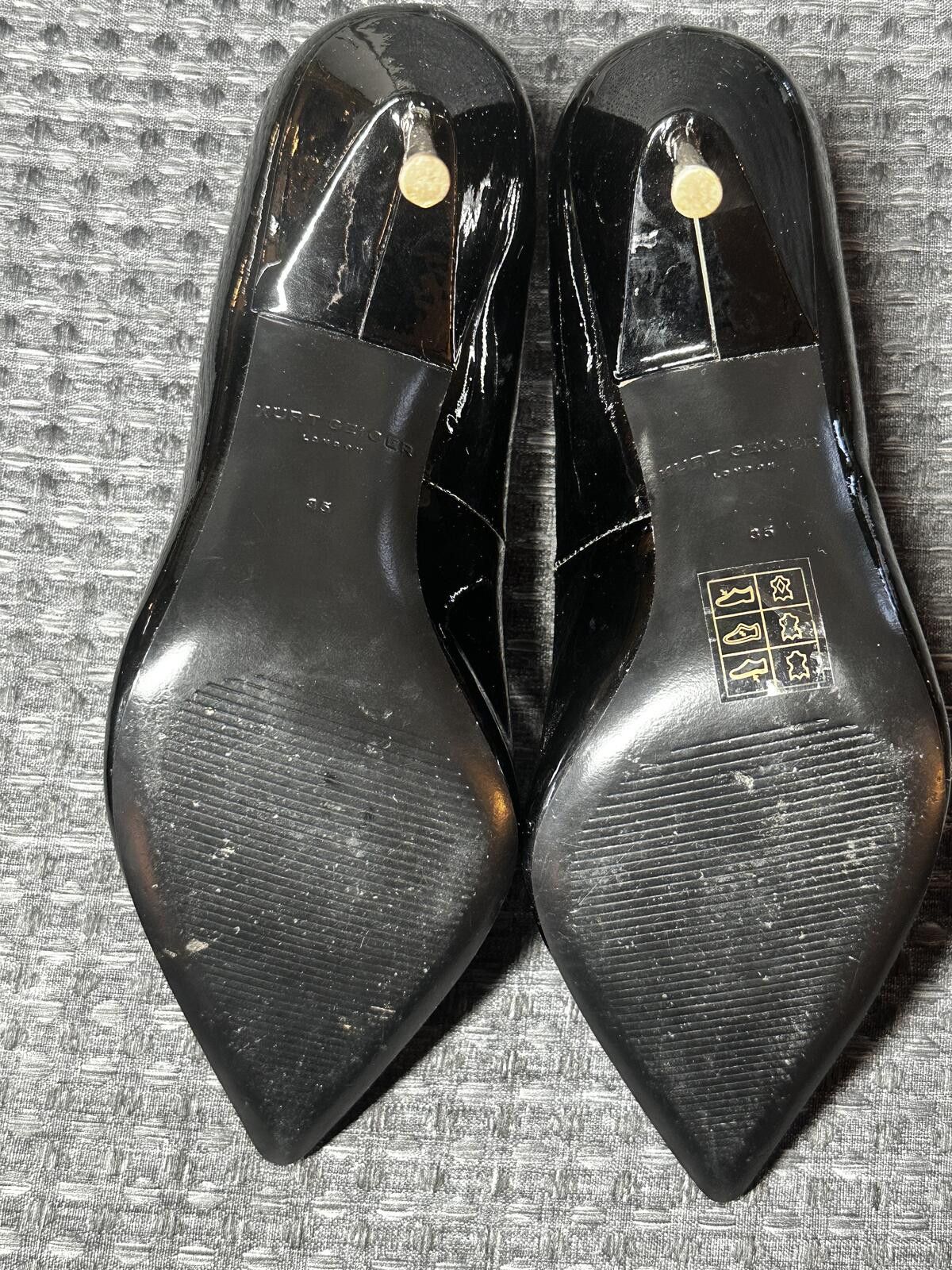 Kurt Geiger Kurt Geiger Black Patent Leather Pointed Toe Pumps Size US 4.5 / IT 34.5 - 7 Thumbnail