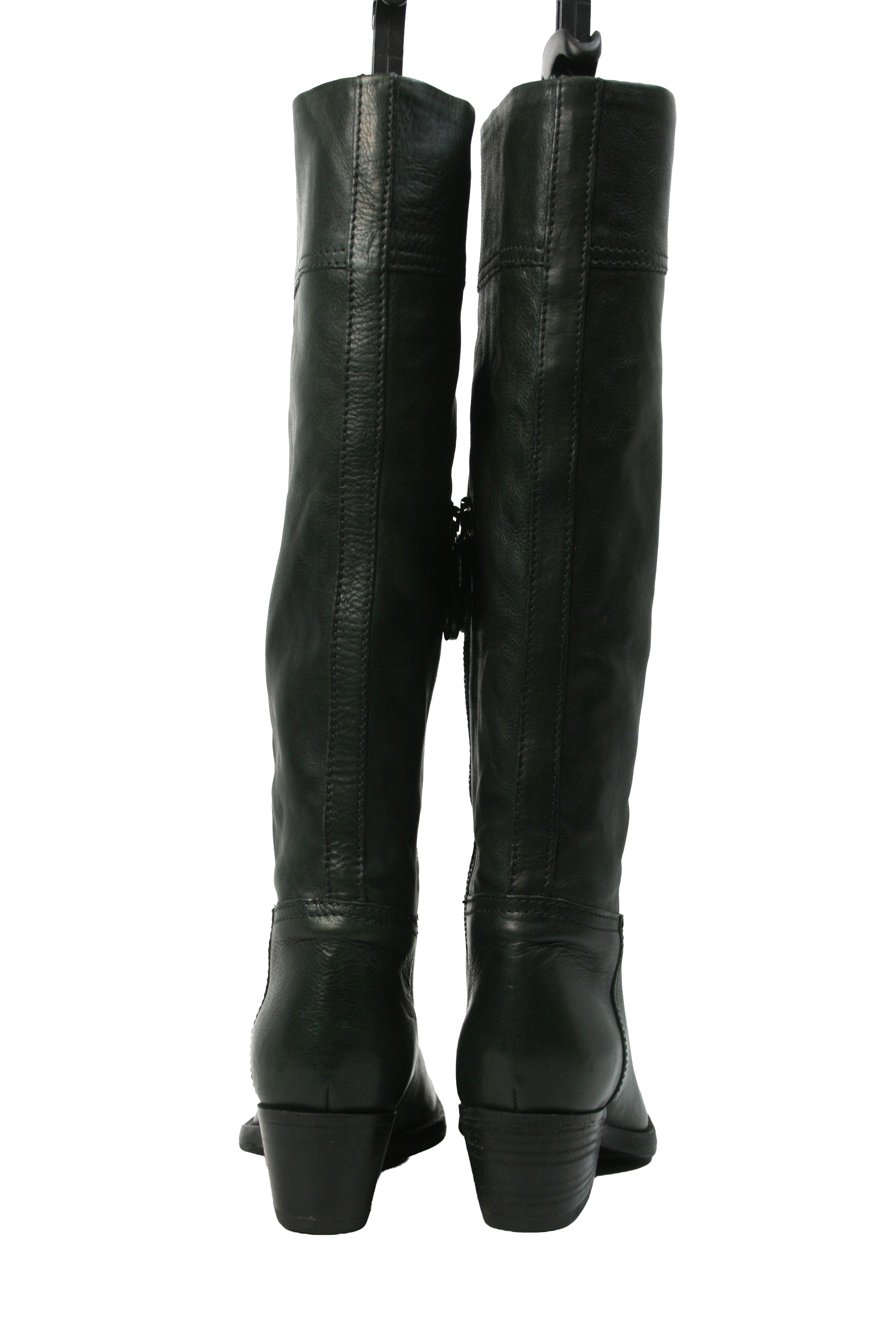 Car Shoe By Prada Biker Riding Knee High Boots Size US 7.5 / IT 37.5 - 13 Thumbnail