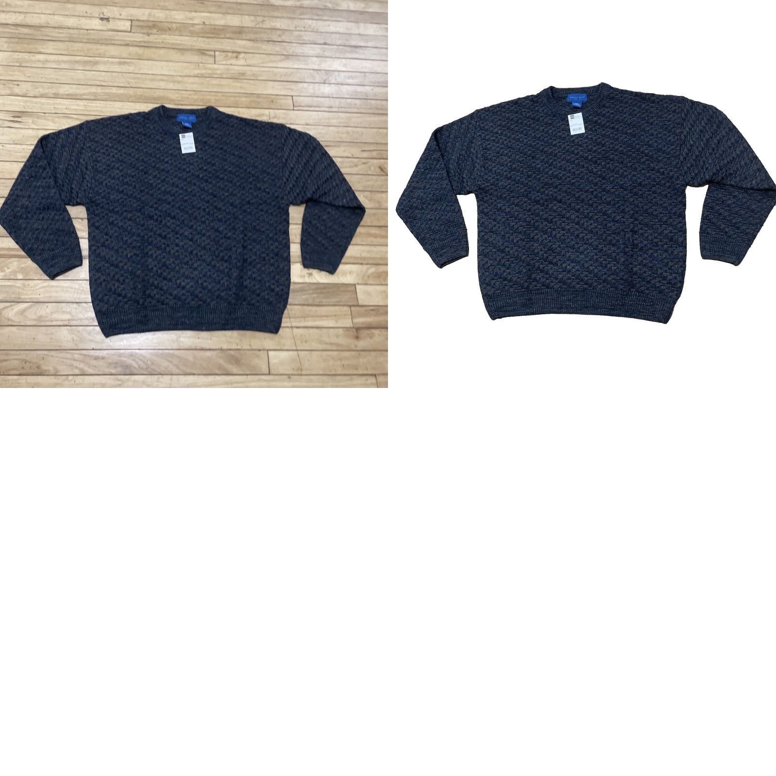 Etro VINTAGE Towncraft Sweater Men L Navy Texture Retro Y2k Streetwear Preppy New Deadstock Pullover Knit Crew Neck Long Sleeve Blue Mens Sweater Size US L / EU 52-54 / 3 - 10 Thumbnail
