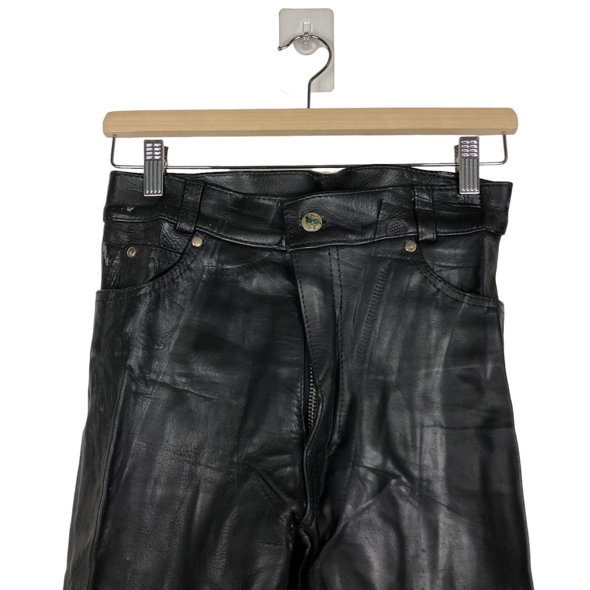 Toyo Enterprises ☄️True Vintage 1940 Leather Pants Military Army Work Size US 28 / EU 44 - 3 Thumbnail