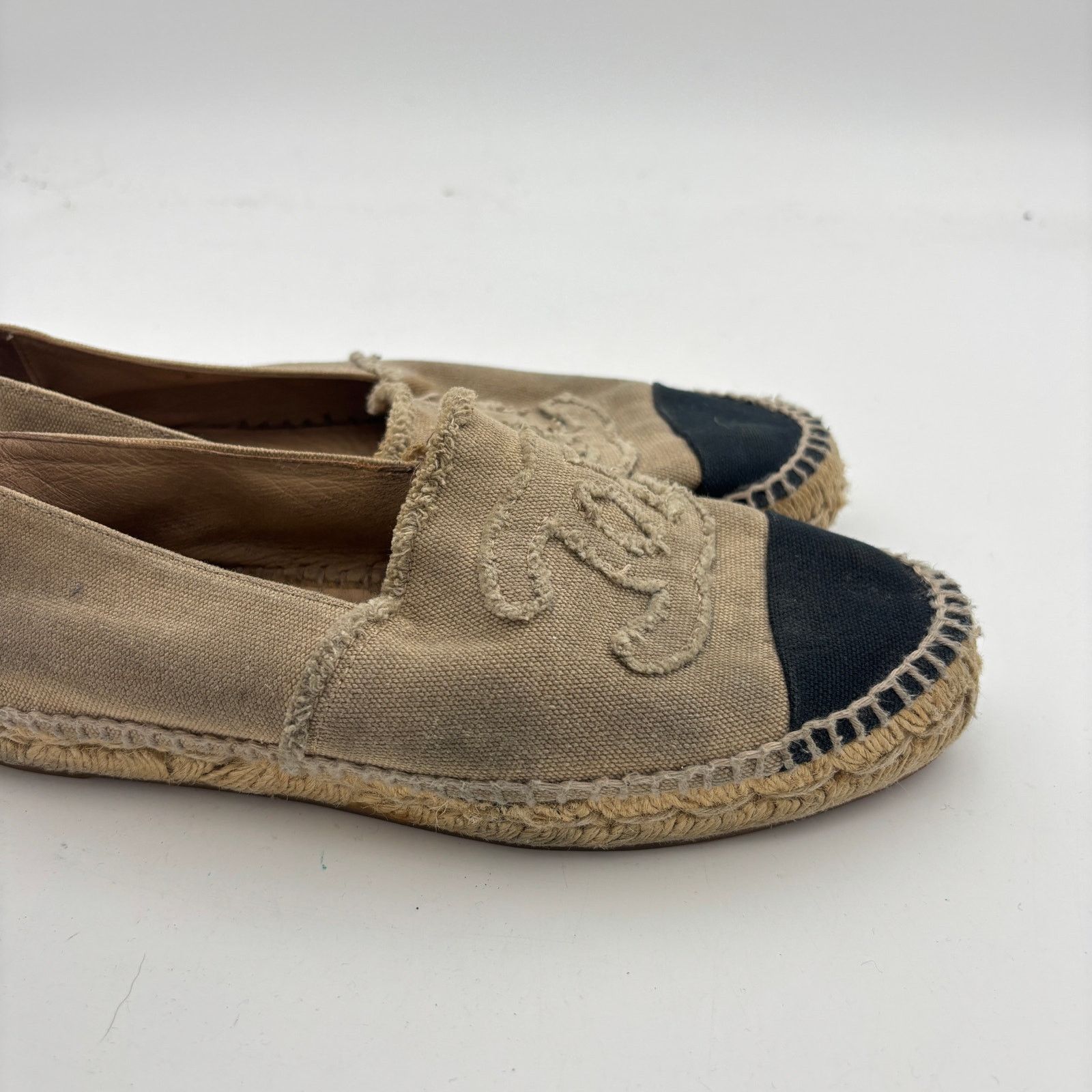 Chanel Chanel CC Logo Canvas Black Cap Toe Espadrilles Slip Ons 37 Size US 6.5 / IT 36.5 - 12 Thumbnail