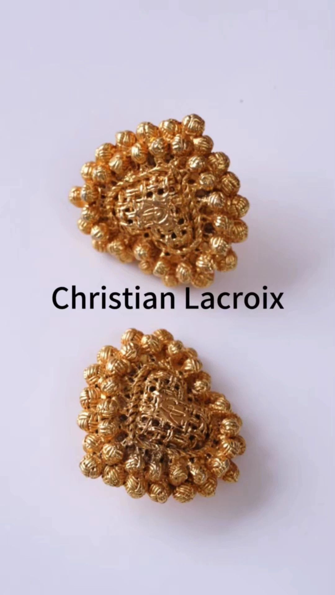 Christian Lacroix Christian Lacroix Baroque Knotted Gold Heart Earrings Size ONE SIZE - 1 Thumbnail